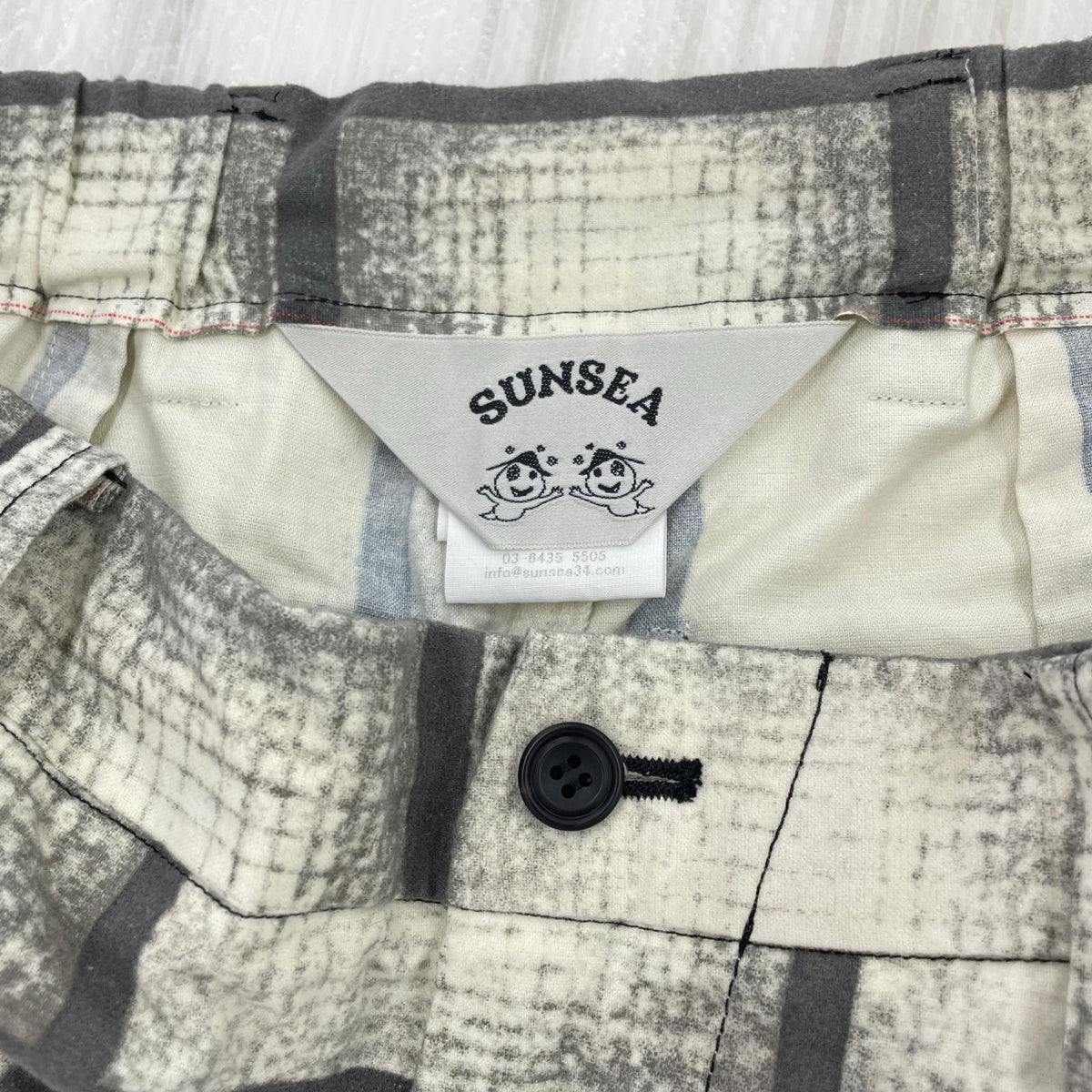 パンツ SUNSEA フランネルチェックパンツ ホワイト