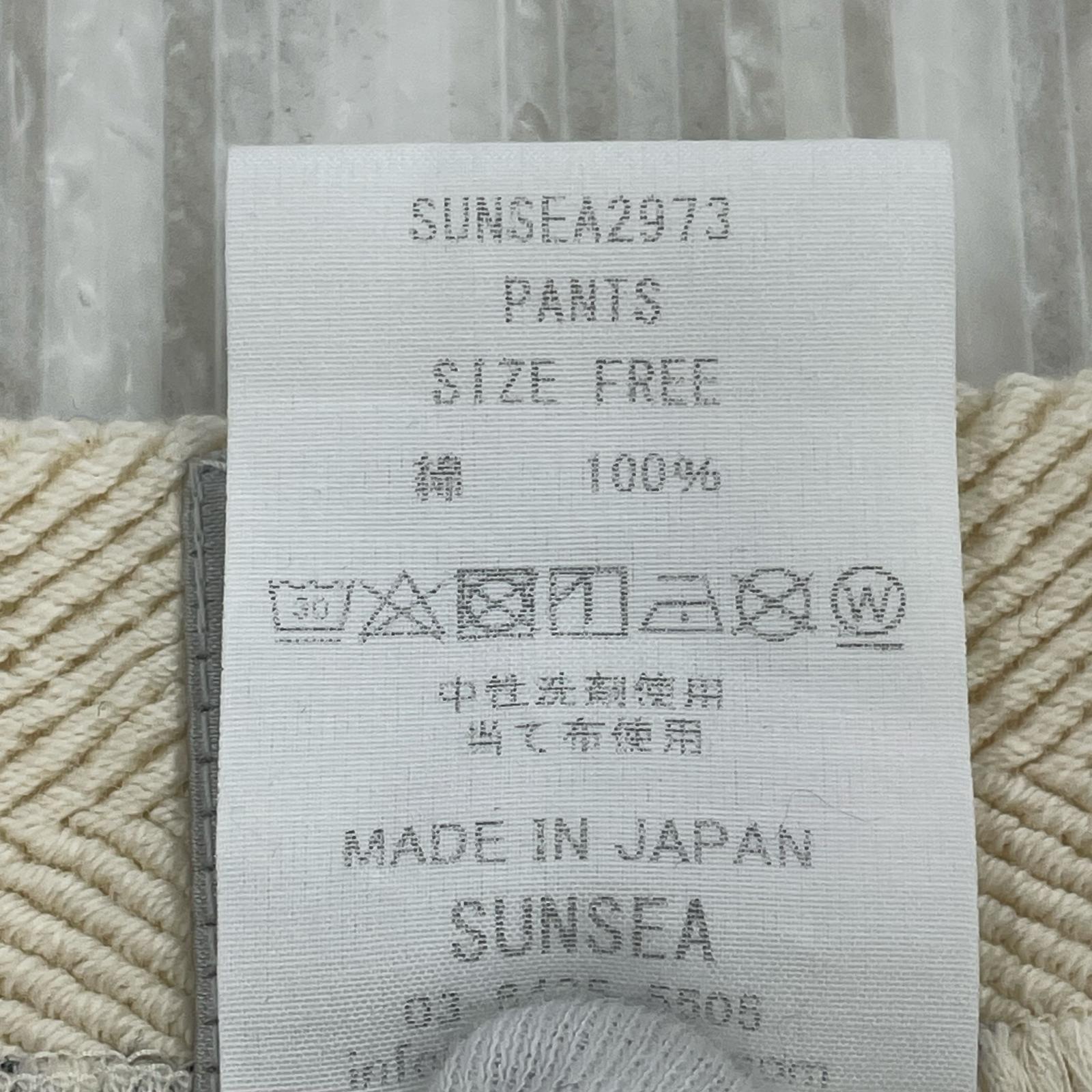 パンツ SUNSEA PANTS リブパンツ サメサメ F アイボリー フリー