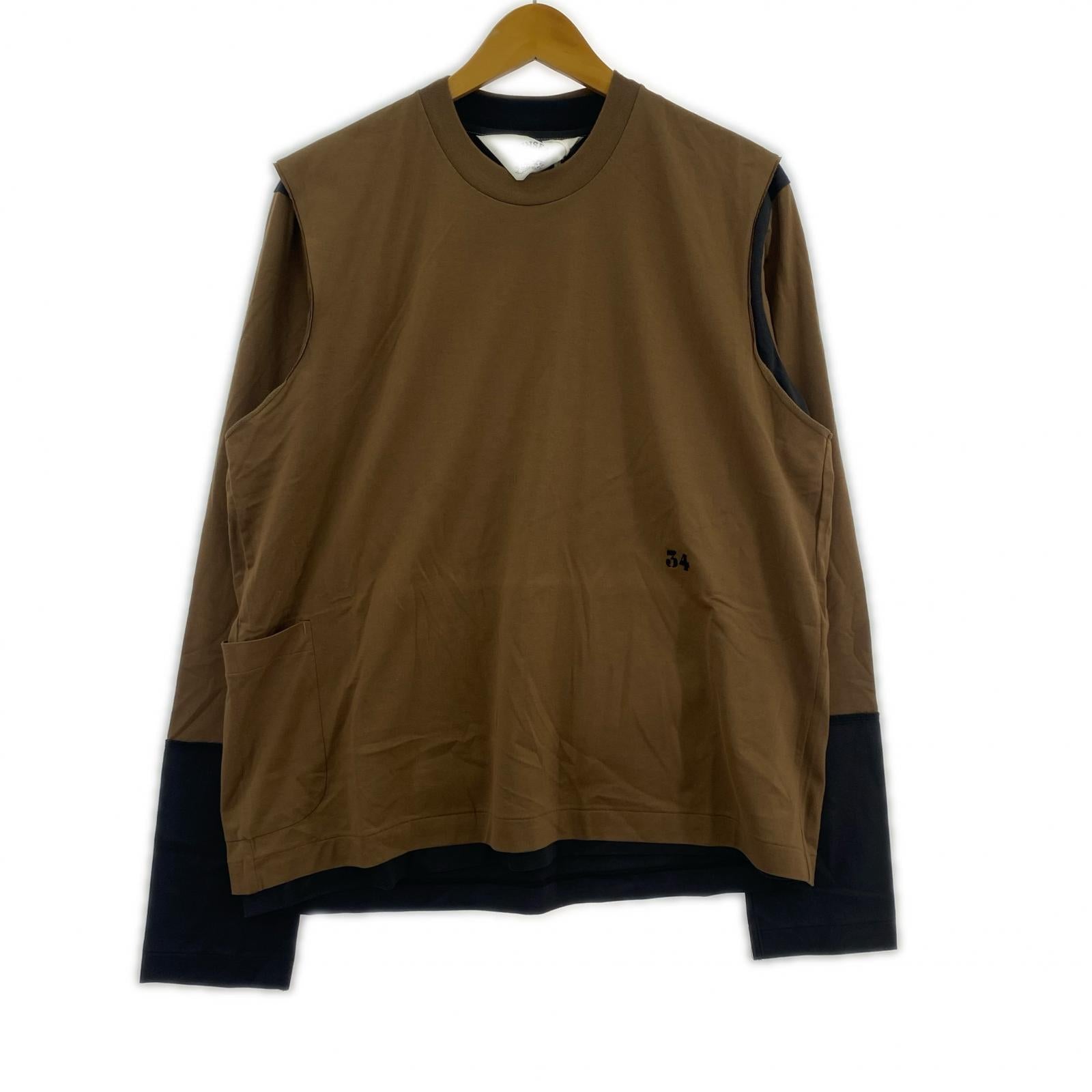 長袖Ｔシャツ SUNSEA LAYERD 2TONE T 21A03 モカ×チャコール (2) タグ付き 2 ブラウン