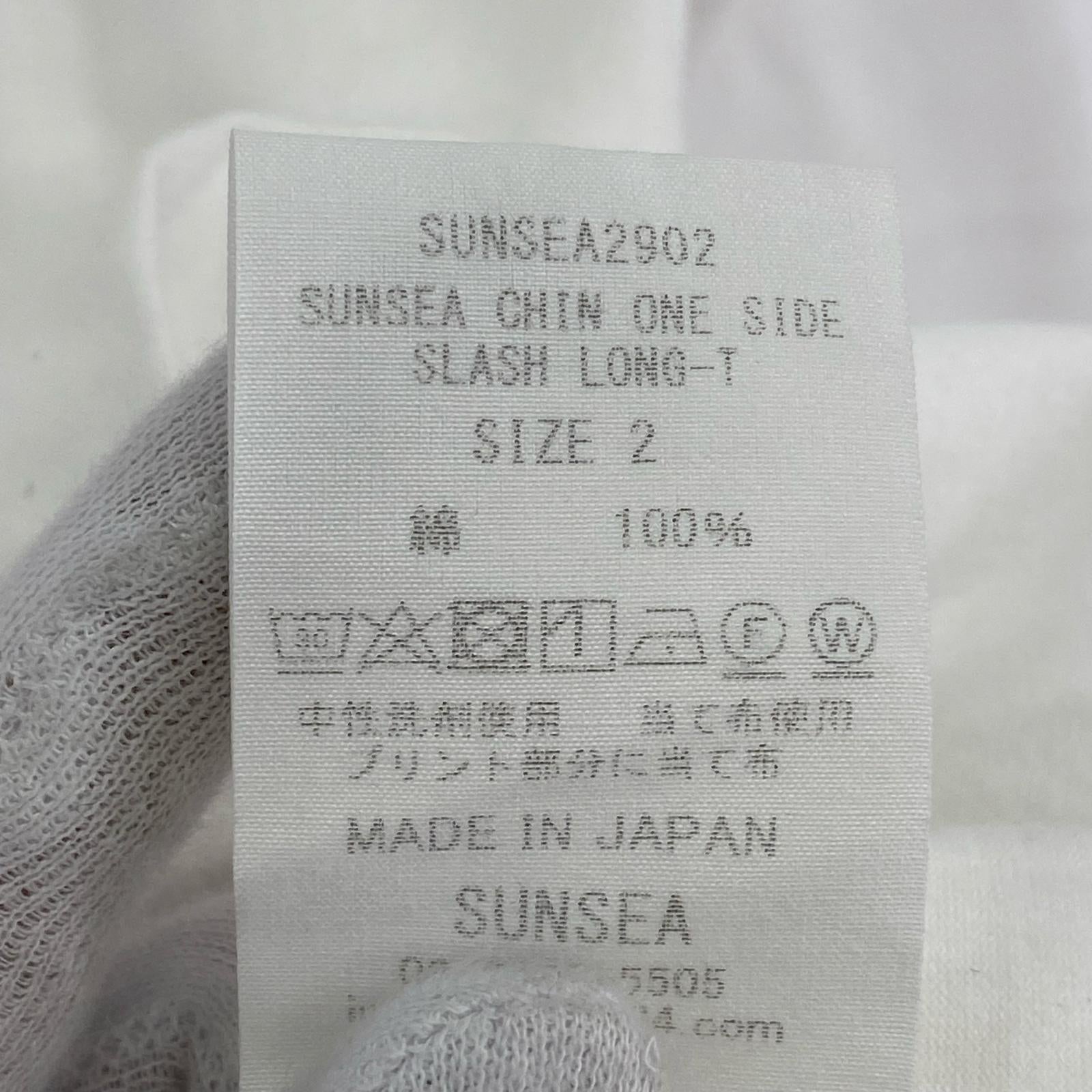 半袖Ｔシャツ SUNSEA SUNSEA CHIN ONE SIDE SLASH LONG-T L/SプリントTee 2 ホワイト 2 ホワイト