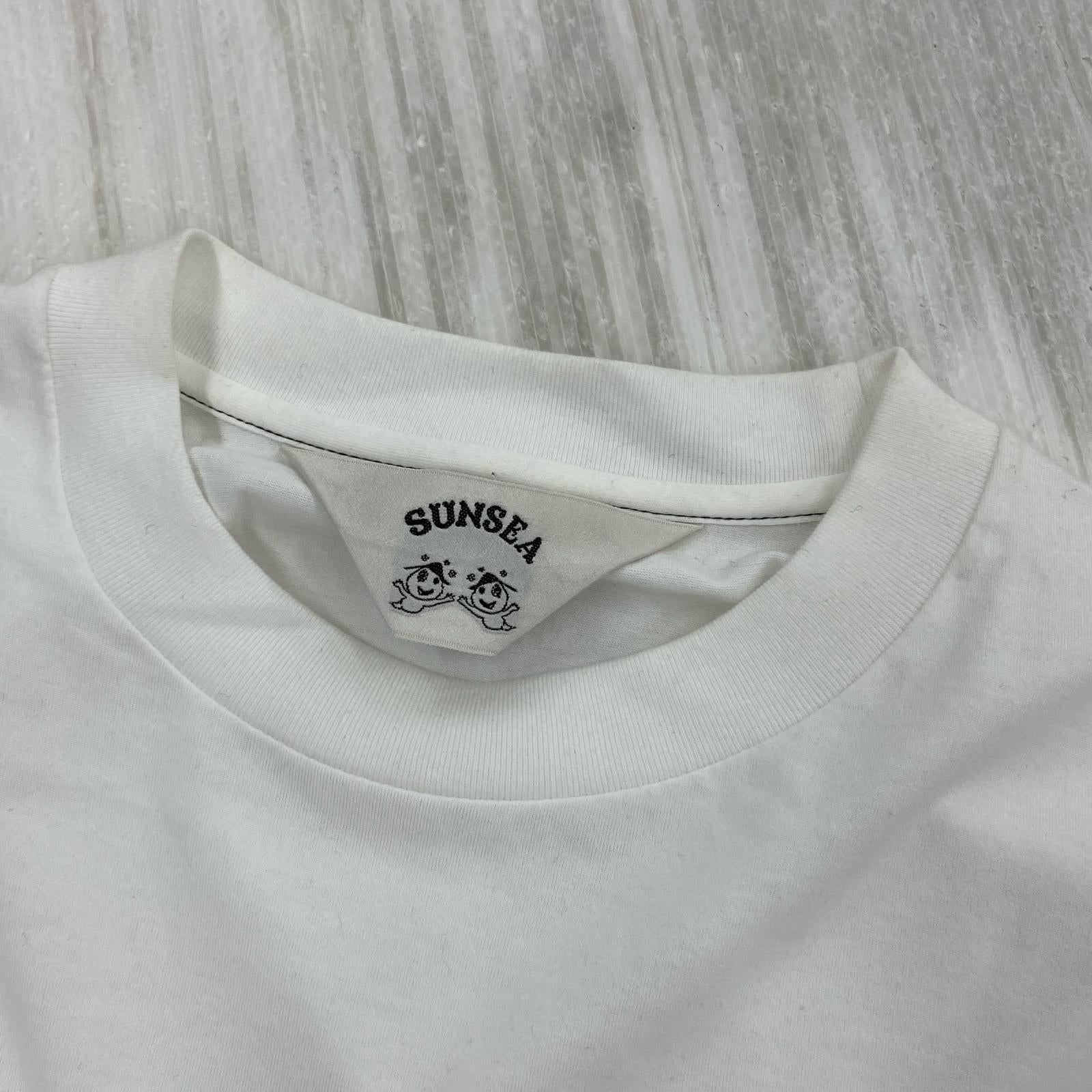 半袖Ｔシャツ SUNSEA SUNSEA CHIN ONE SIDE SLASH LONG-T L/SプリントTee 2 ホワイト 2 ホワイト