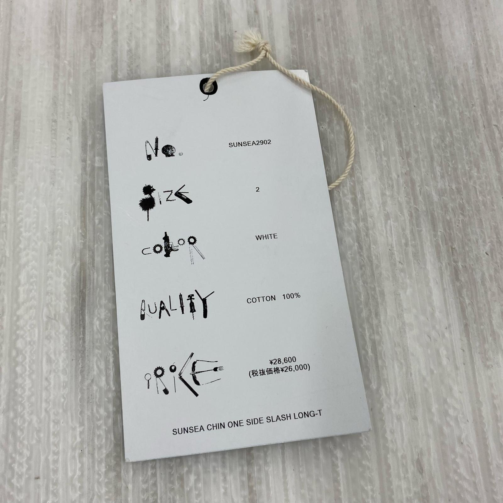 半袖Ｔシャツ SUNSEA SUNSEA CHIN ONE SIDE SLASH LONG-T L/SプリントTee 2 ホワイト 2 ホワイト