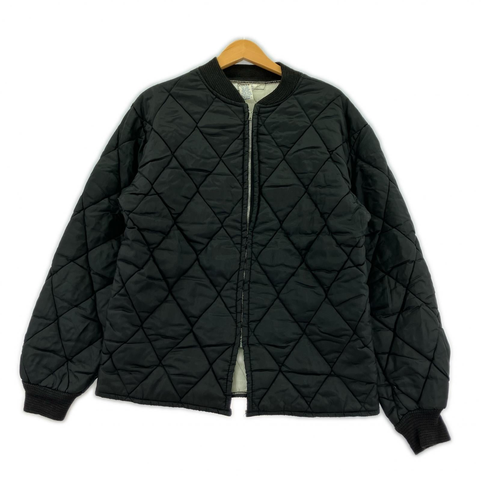 ジャケット 60s~70s キルティングナイロン (M) 黒 M ブラック