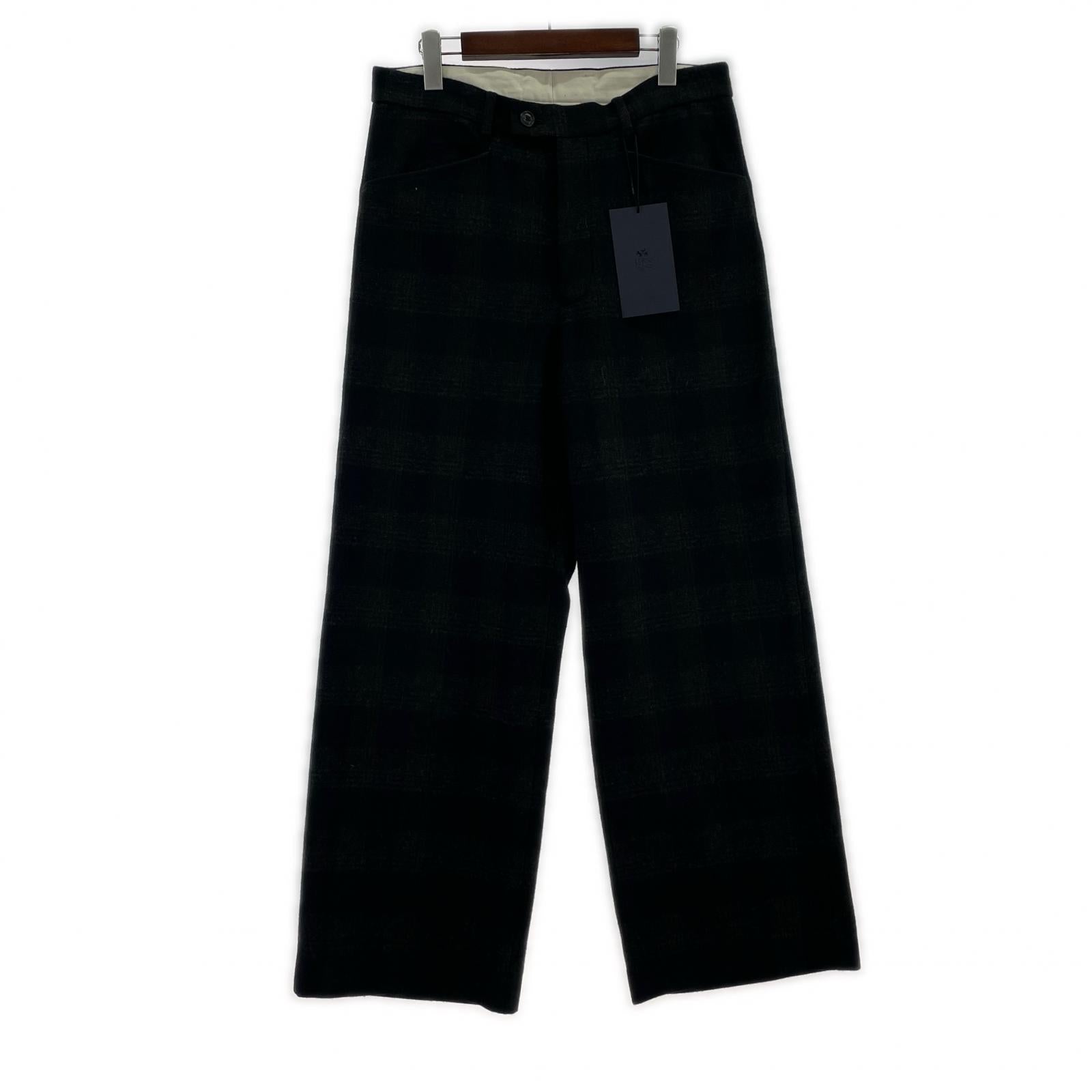 パンツ 25AW WOOL GLENCHECK WIDE PANTS チェック 紺 (2) 2 ネイビー