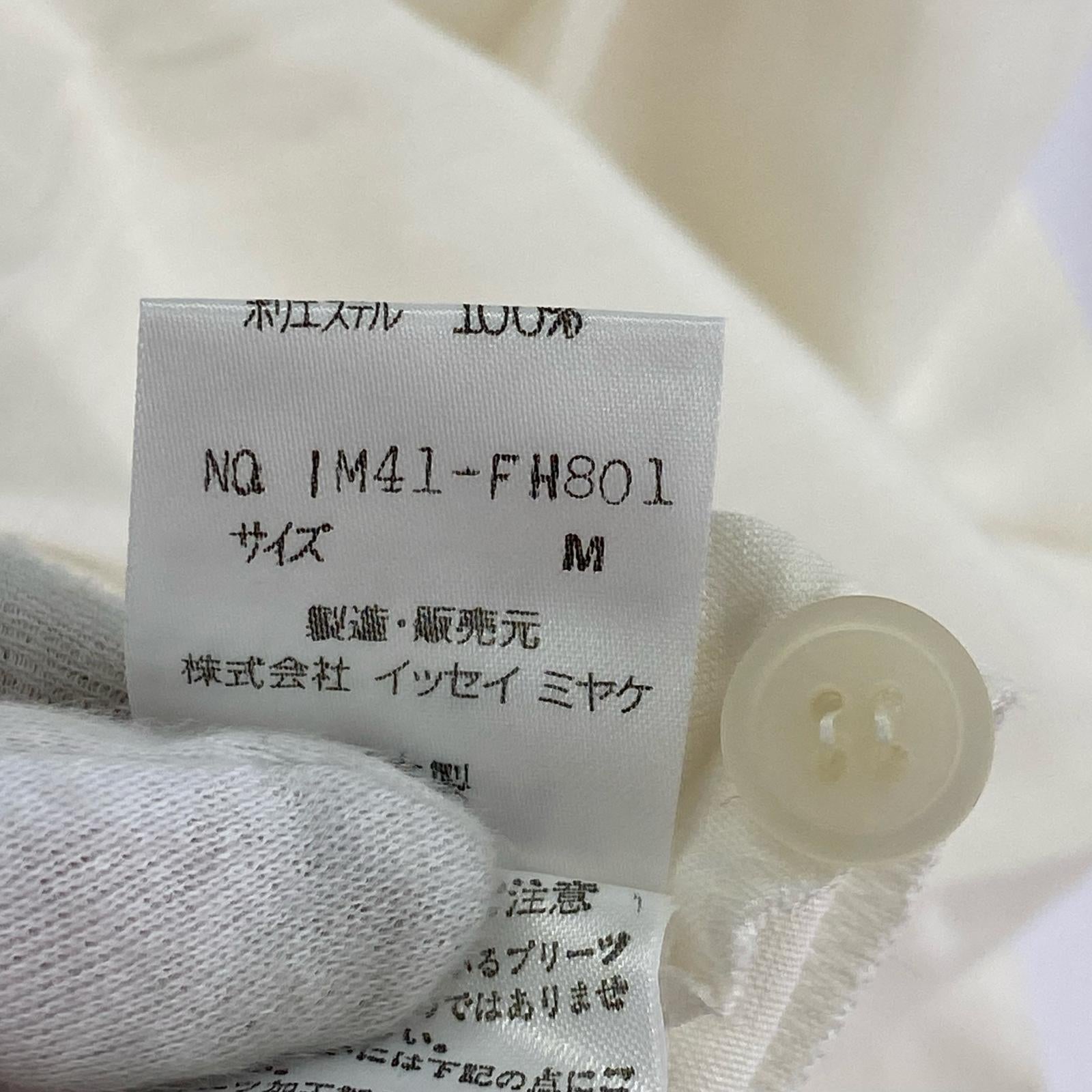 ワンピース ISSEY MIYAKE L/Sプリーツワンピース 白 (M) M ホワイト