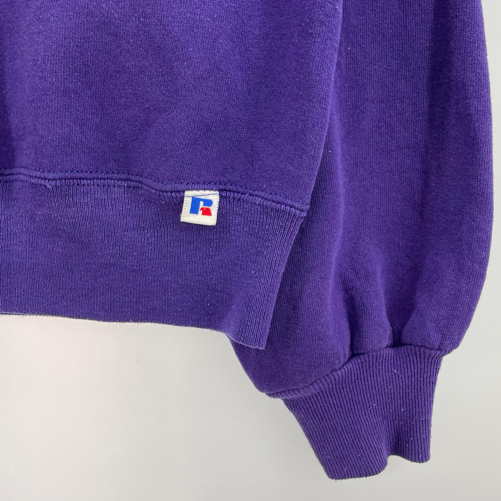 スウェット russell 90s プリントロゴ 紫 (L) L パープル