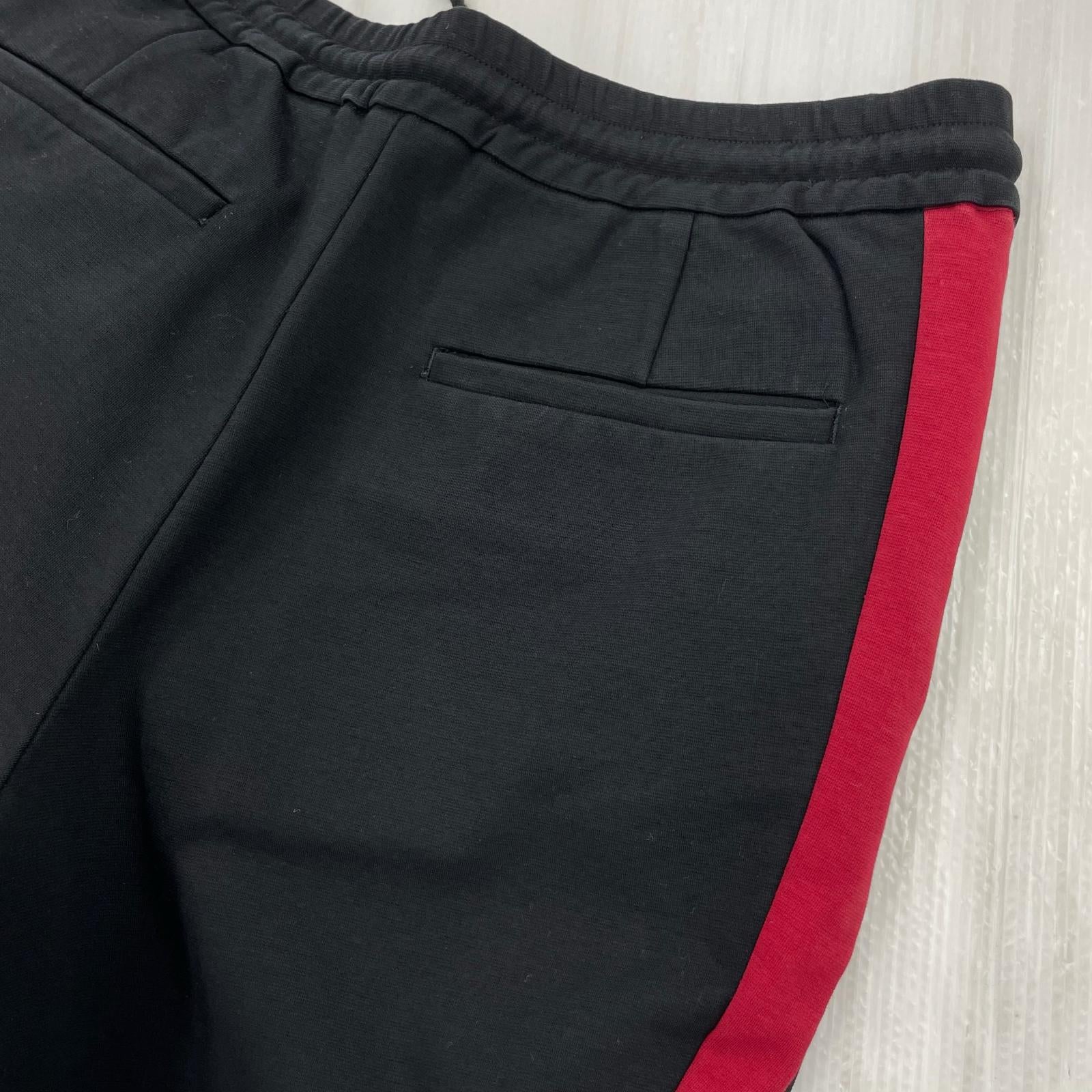 パンツ サイドライン パンツ　黒×赤　XS ブラック