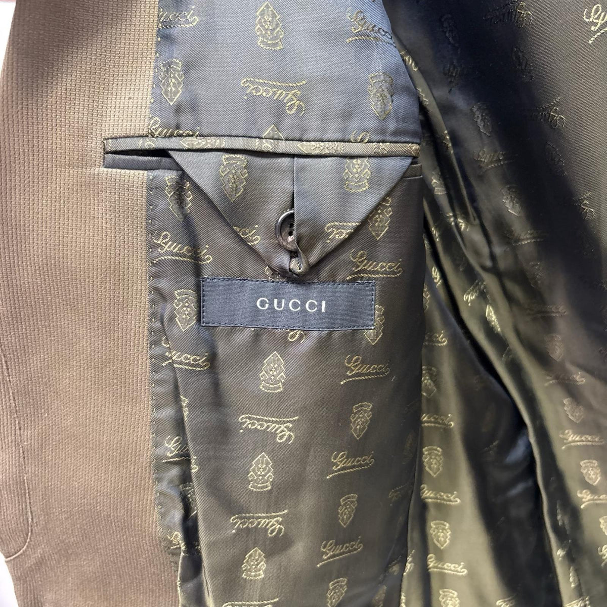 GUCCI ﾃｰﾗｰﾄﾞｼﾞｬｹｯﾄ ﾌﾞﾗｳﾝ