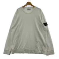 長袖Ｔシャツ ロゴパッチ ガーメントダイ スウェット ロンT 白 XXL ホワイト
