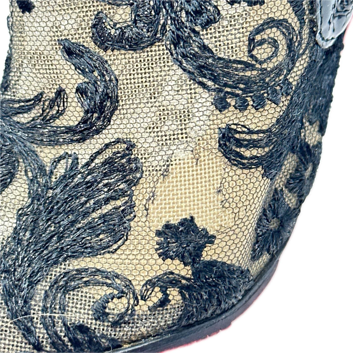 C.Louboutin/ﾚｰｽﾌﾞｰﾃｨ/BLK/35.5