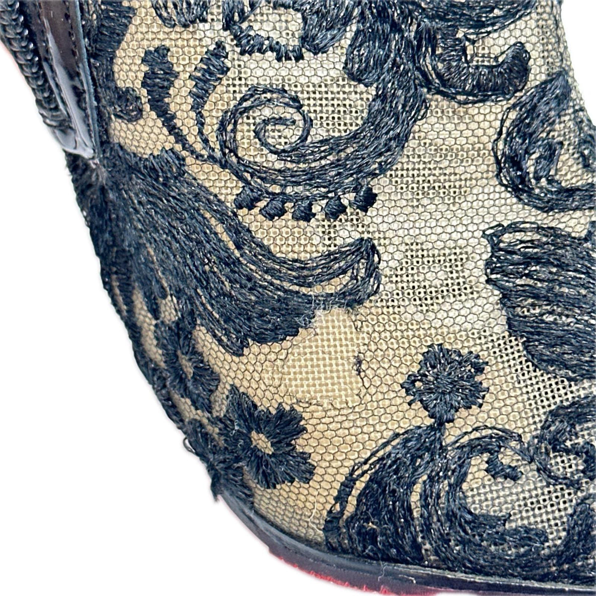 C.Louboutin/ﾚｰｽﾌﾞｰﾃｨ/BLK/35.5