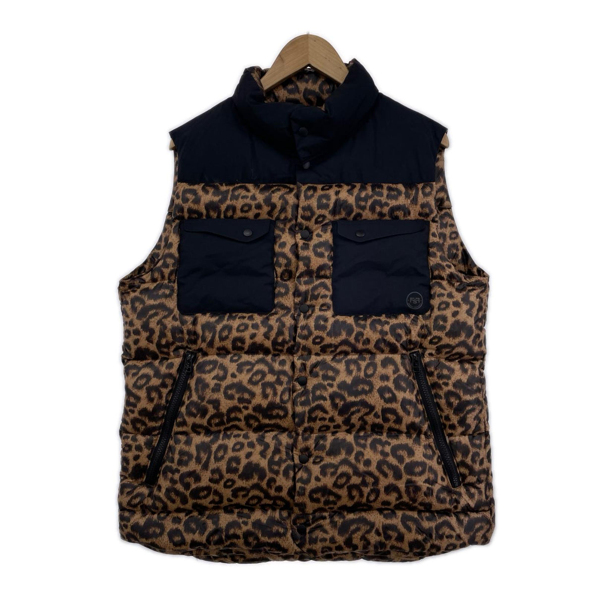 ダウンベスト FSF DOWN VEST ﾚｵﾊﾟｰﾄﾞ黒(L)
