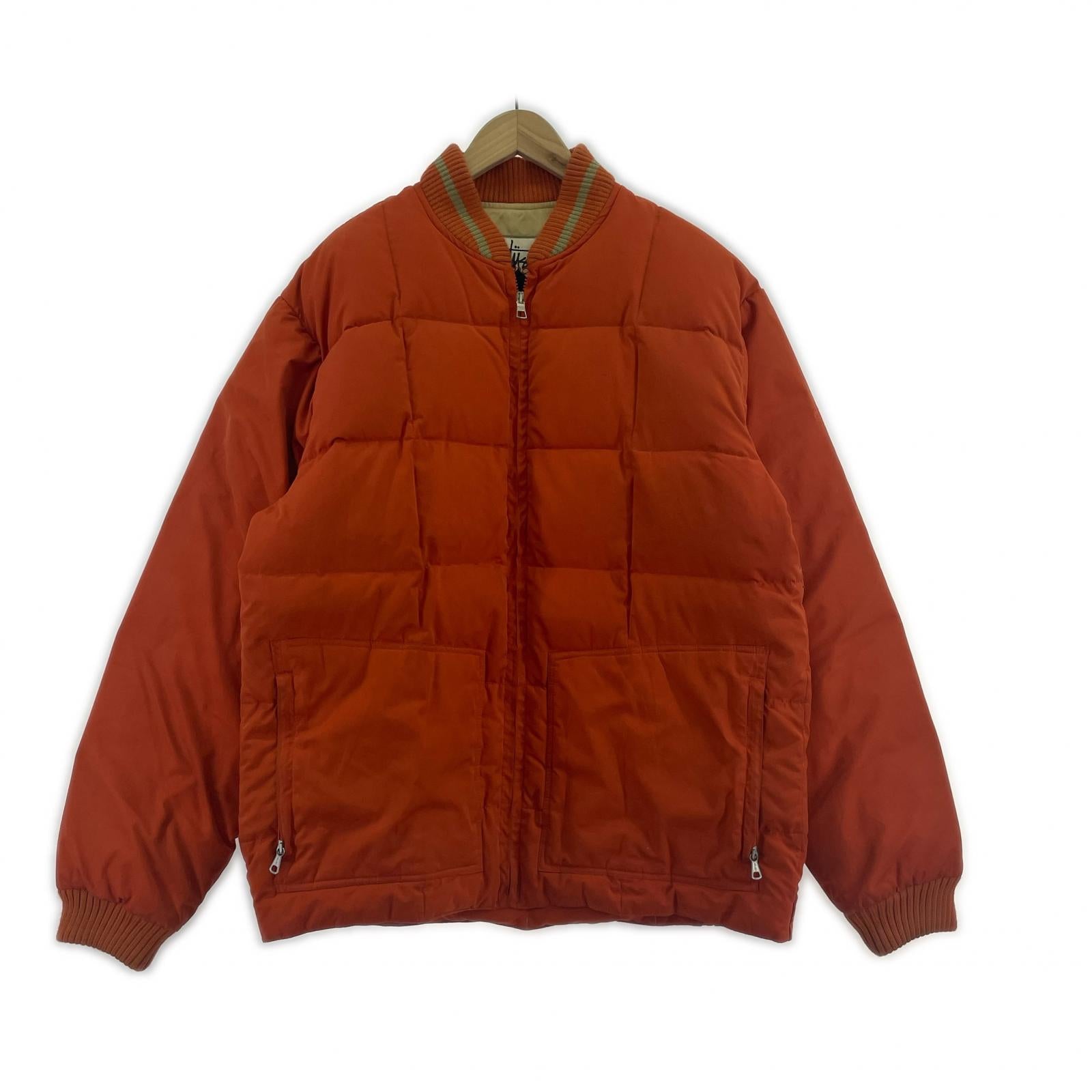 ダウンジャケット 90s STUSSY OUTDOOR スカイライナー型 ダウンジャケット L オレンジ L オレンジ