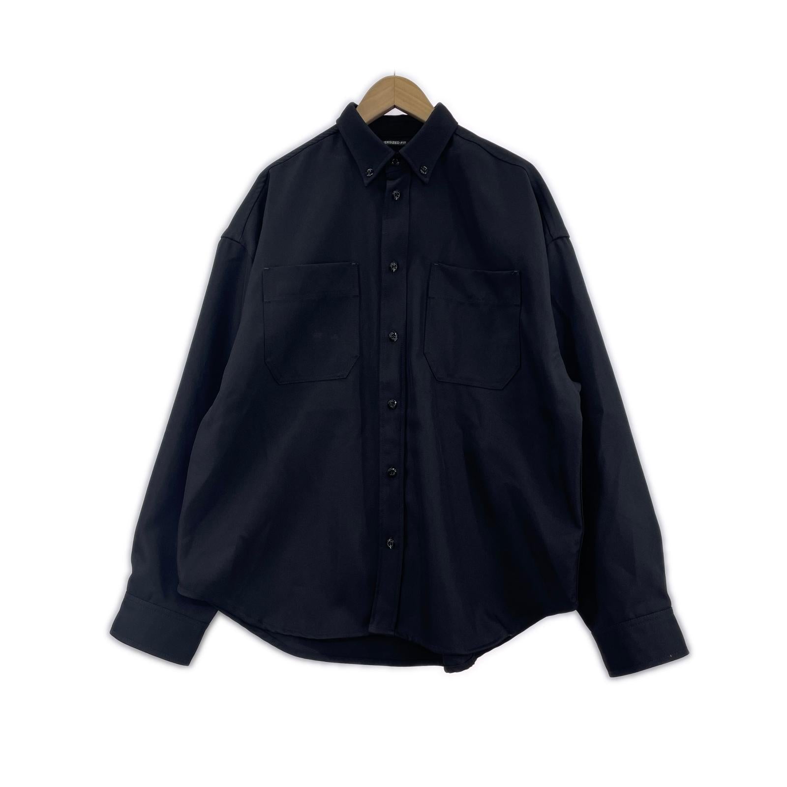 長袖シャツ TP BUTTON DOWN オーバーサイズ 黒 (M) M ブラック