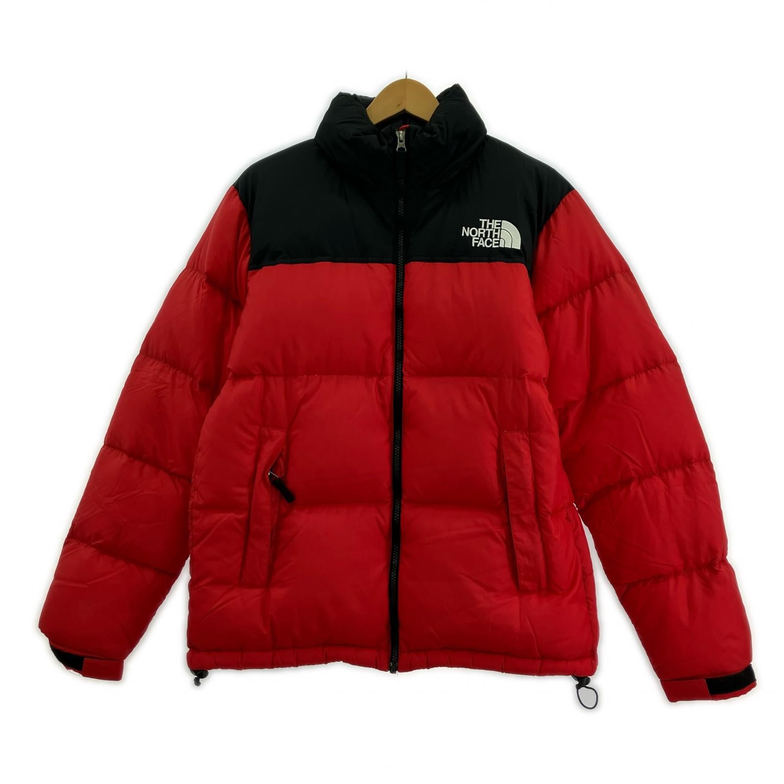 ダウンジャケット THE NORTH FACE Nuptse Jacket ND91841 赤×黒 (L) L