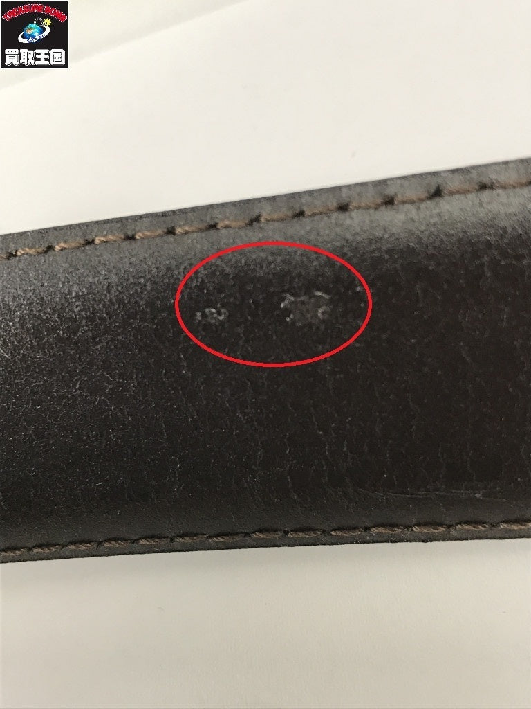 リバーシブル レザー ベルト 黒茶