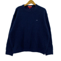 ニット SMALL BOX LOGO WAFFLE SWEATER NVY L L ネイビー