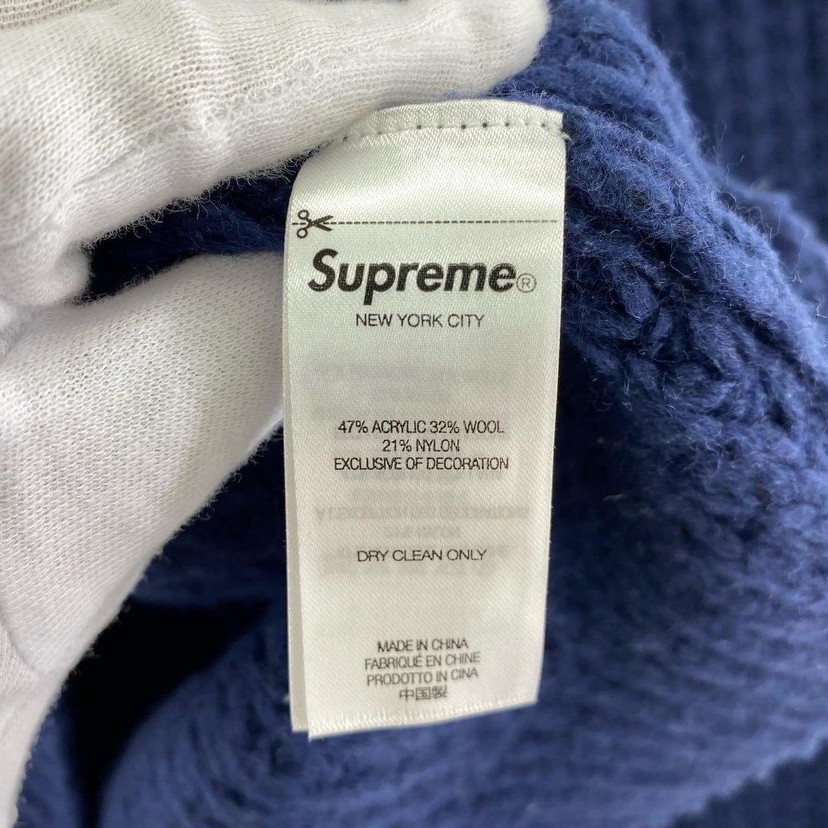 ニット SMALL BOX LOGO WAFFLE SWEATER NVY L L ネイビー