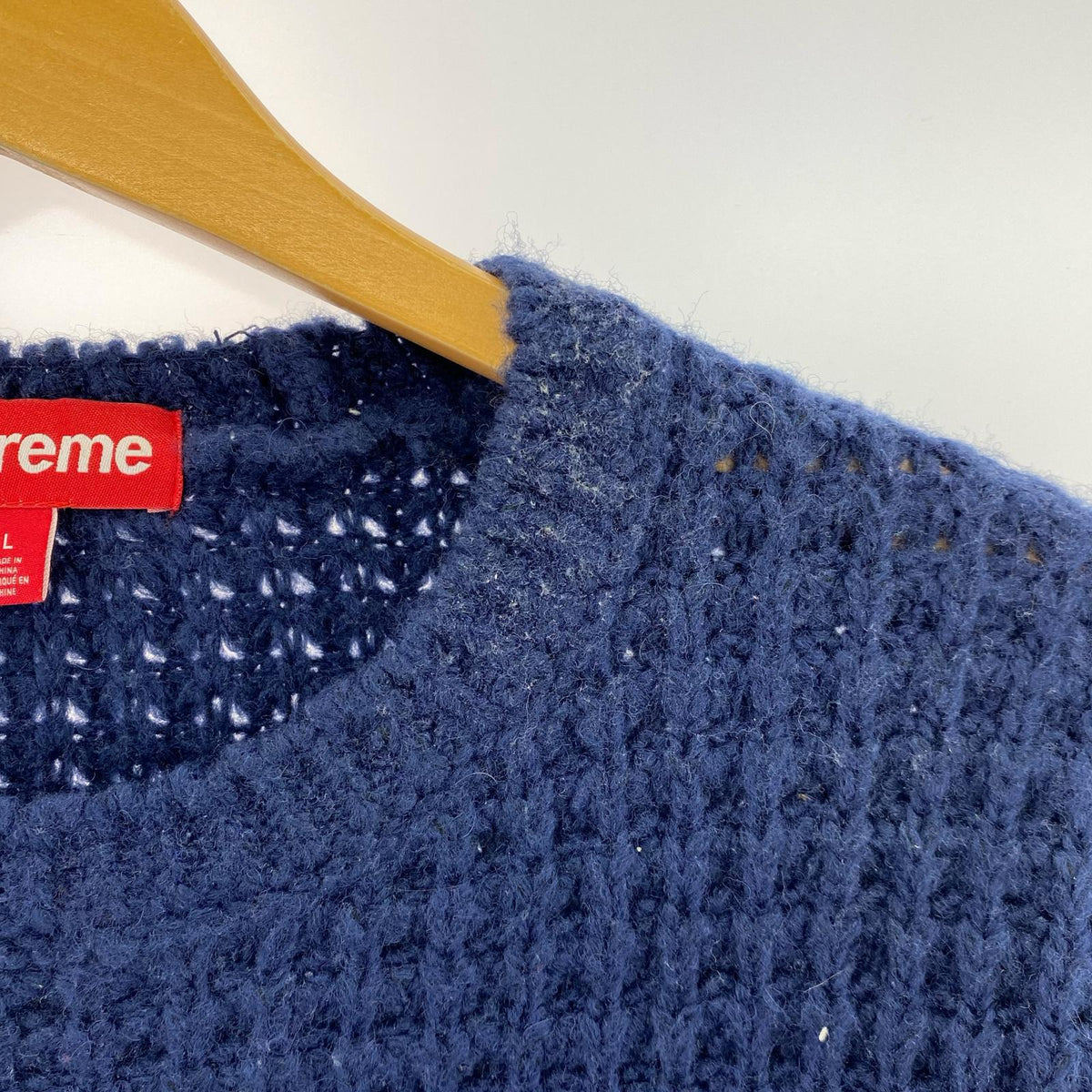 ニット SMALL BOX LOGO WAFFLE SWEATER NVY L L ネイビー