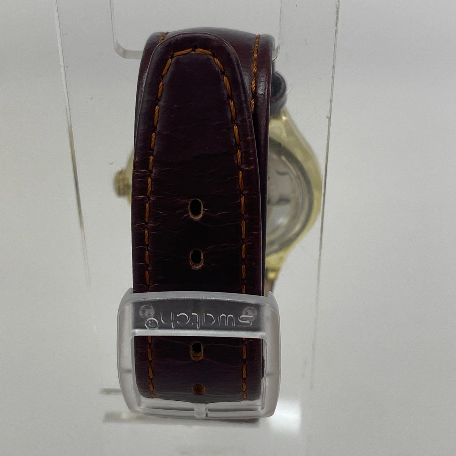 腕時計 Swatch メンズ時計 自動巻 スケルトン ブラウン