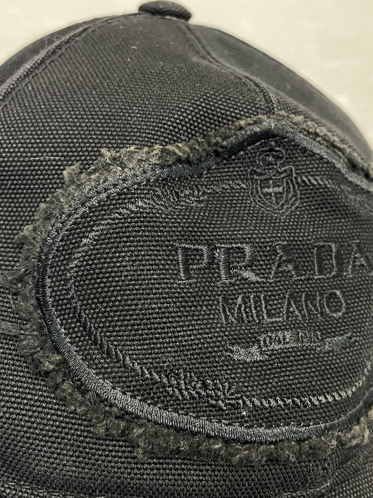 PRADA カナパロゴ 6パネルキャップ M ブラック
