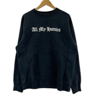 スウェット Embroidery Crewneck Sweat M ブラック