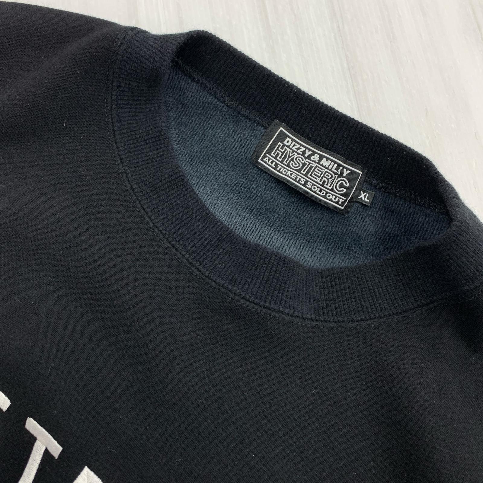スウェット 刺繍ロゴプリント (XL) 黒 ブラック