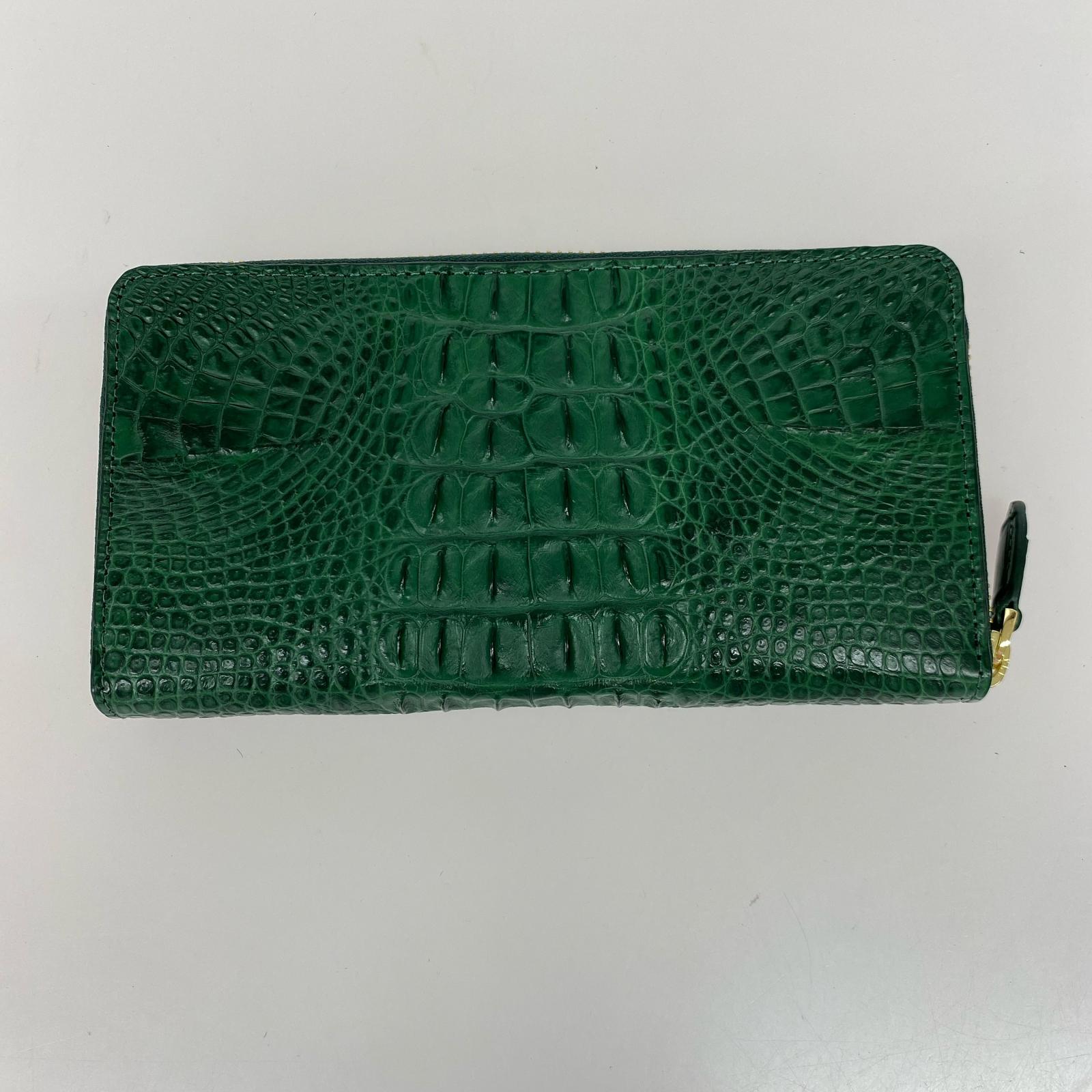 長財布 RODANIA クロコ レザーロングウォレット グリーン グリーン