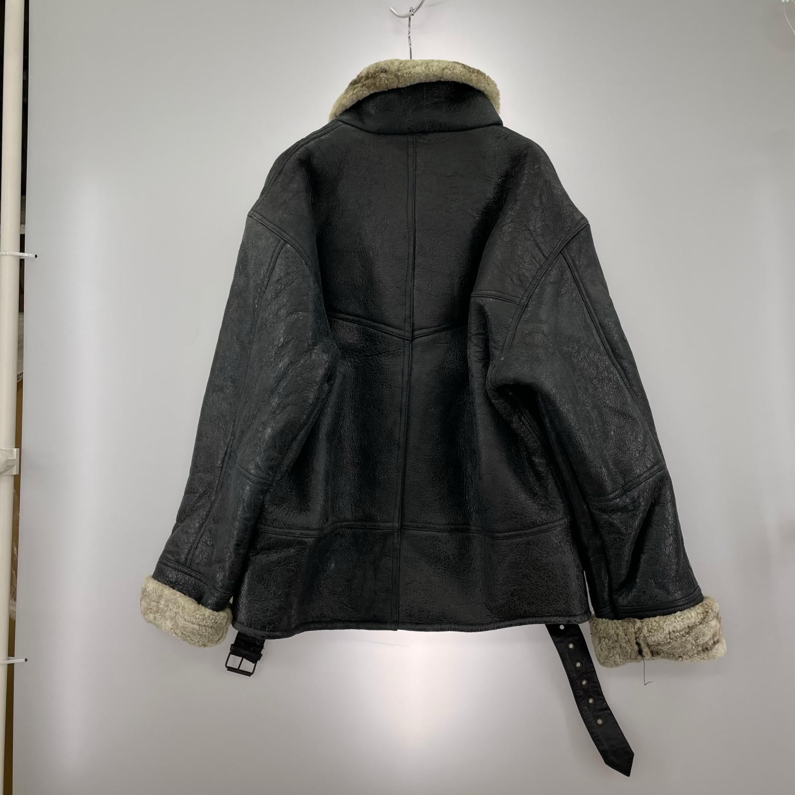 ジャケット YBSジッパー レザーフライトジャケット ブラック