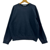 スウェット ISSEY MIYAKE 80s 筆ﾀｸﾞ ﾗｸﾞﾗﾝｽﾘｰﾌﾞｽｳｪｯﾄｼｬﾂ 紺 (M) M ネイビー