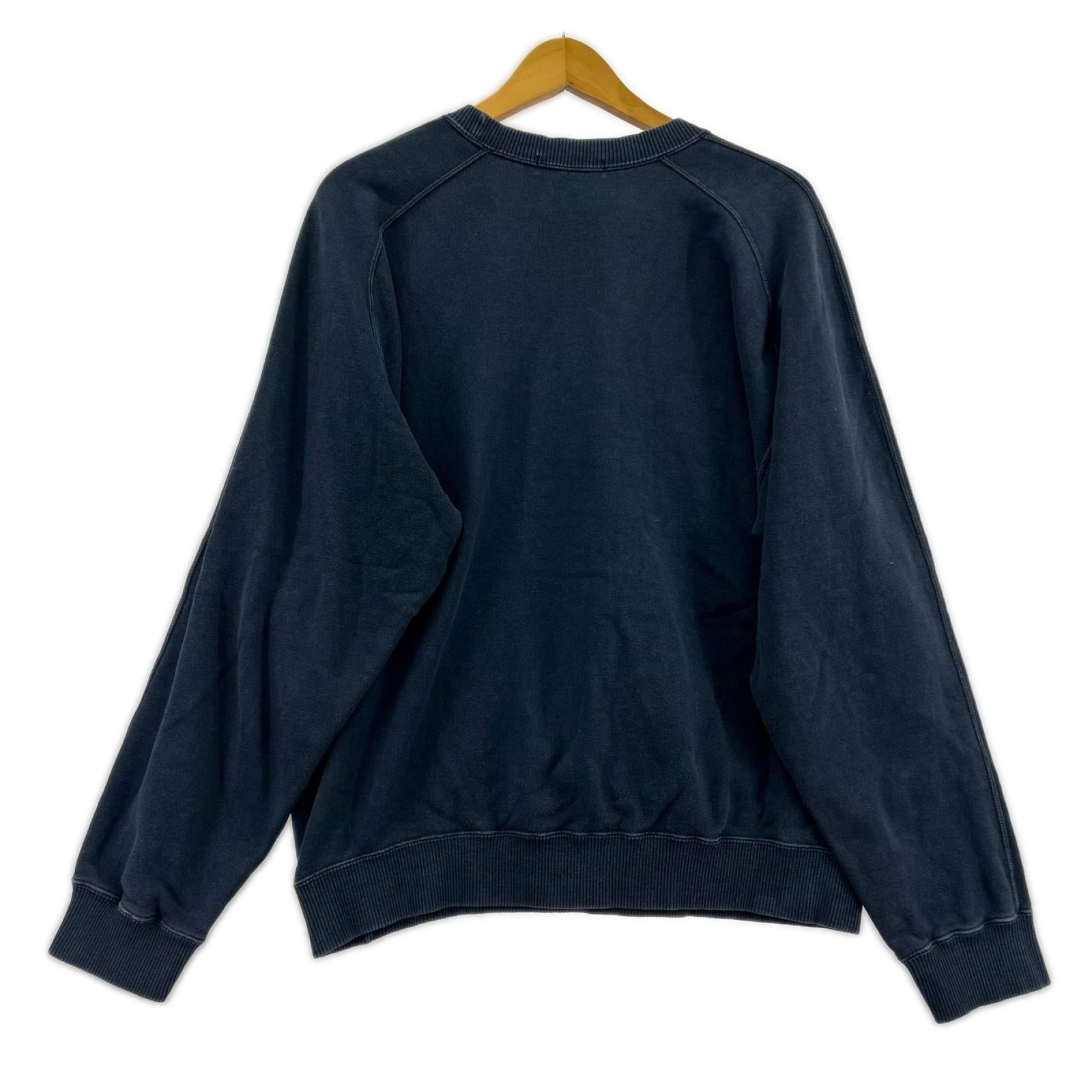 スウェット ISSEY MIYAKE 80s 筆ﾀｸﾞ ﾗｸﾞﾗﾝｽﾘｰﾌﾞｽｳｪｯﾄｼｬﾂ 紺 (M) M ネイビー