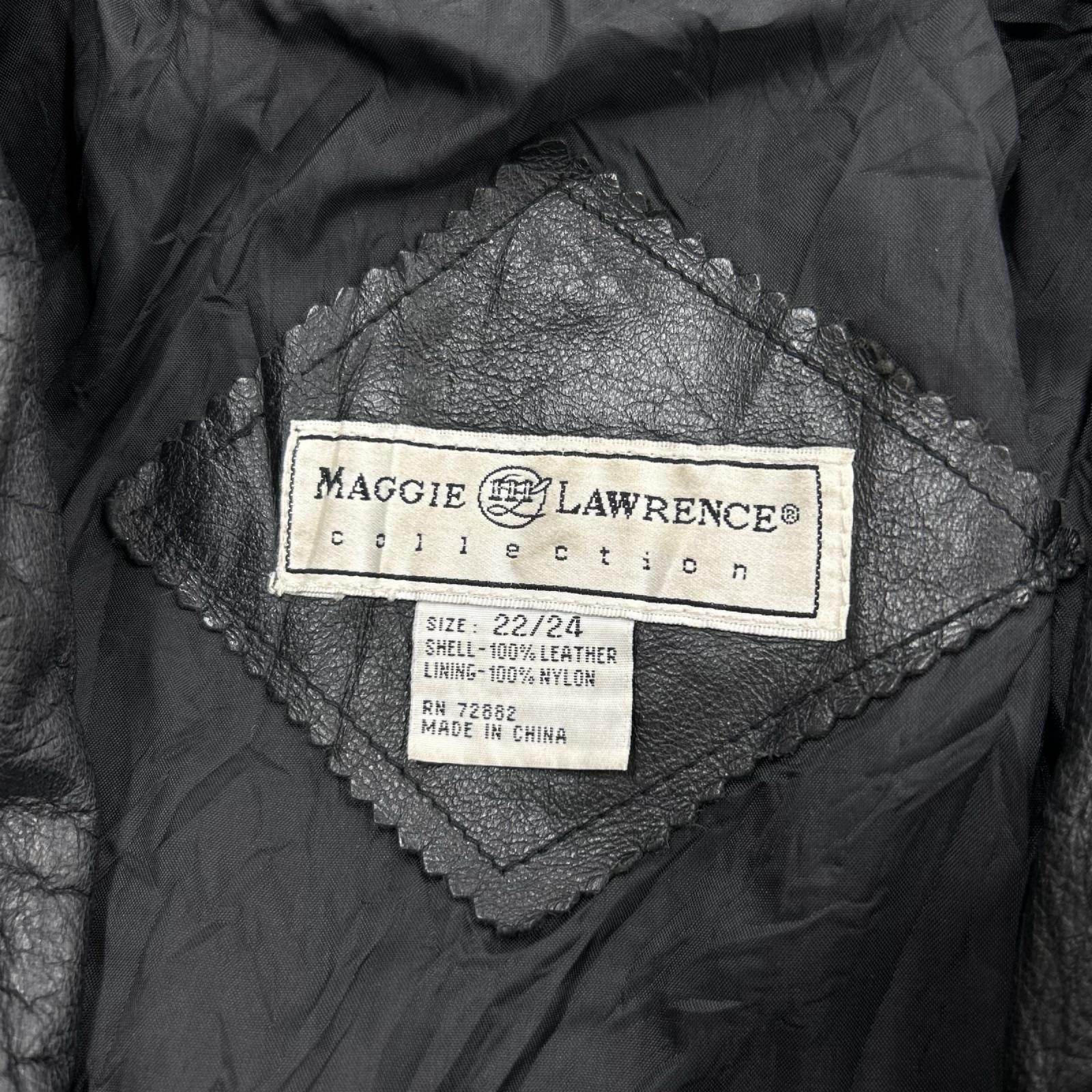レザージャケット 90s MAGGIE LAWRENCE ﾚｻﾞｰﾛﾝｸﾞｼﾞｬｹｯﾄ ブラック