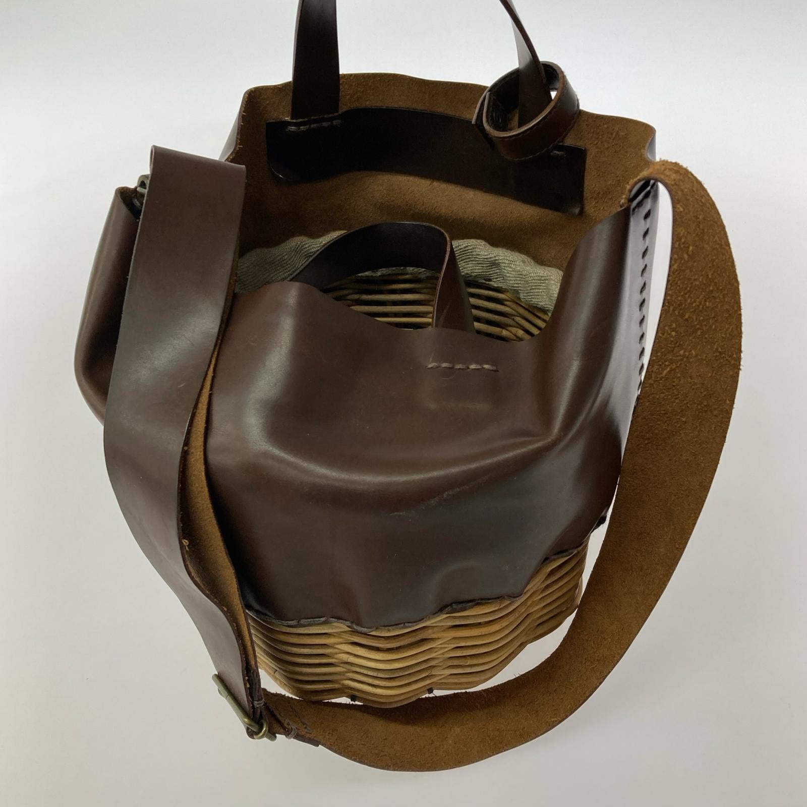 ハンドバッグ EBAGOS どんぐりカゴバッグ ブラウン