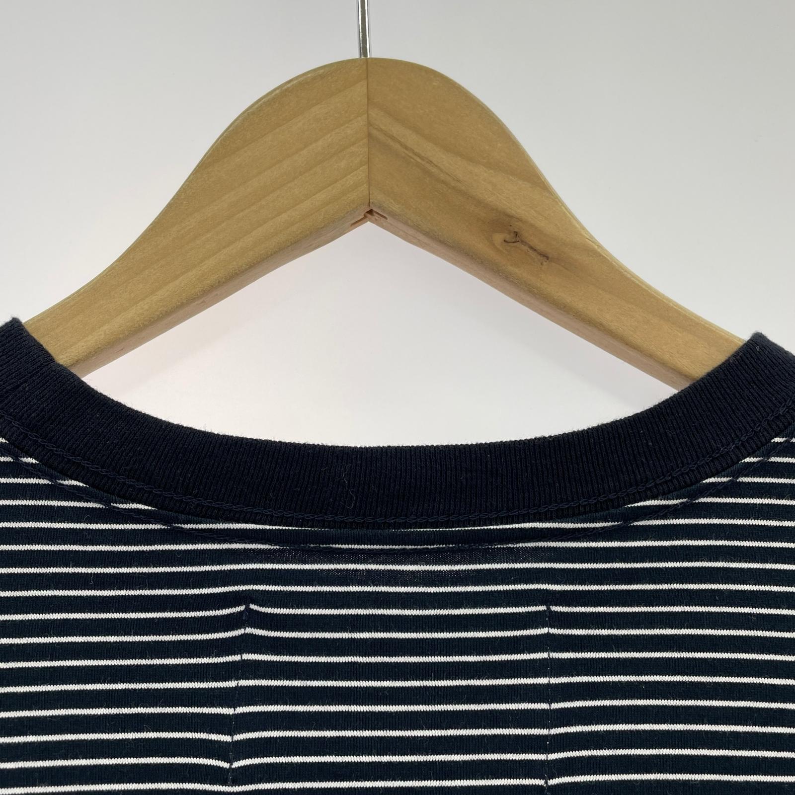 半袖Ｔシャツ N!ce 24ss ROUND LOGO BORDER TEE L L ネイビー