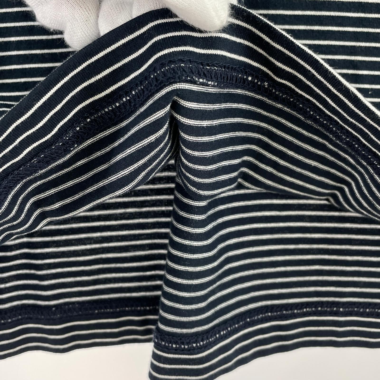 半袖Ｔシャツ N!ce 24ss ROUND LOGO BORDER TEE L L ネイビー
