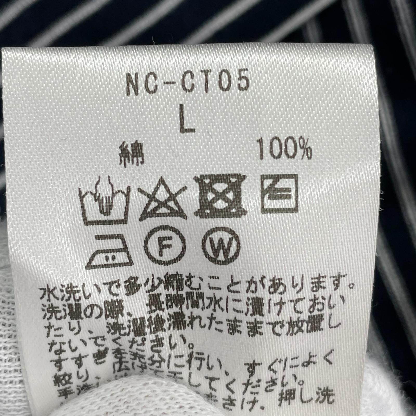 半袖Ｔシャツ N!ce 24ss ROUND LOGO BORDER TEE L L ネイビー