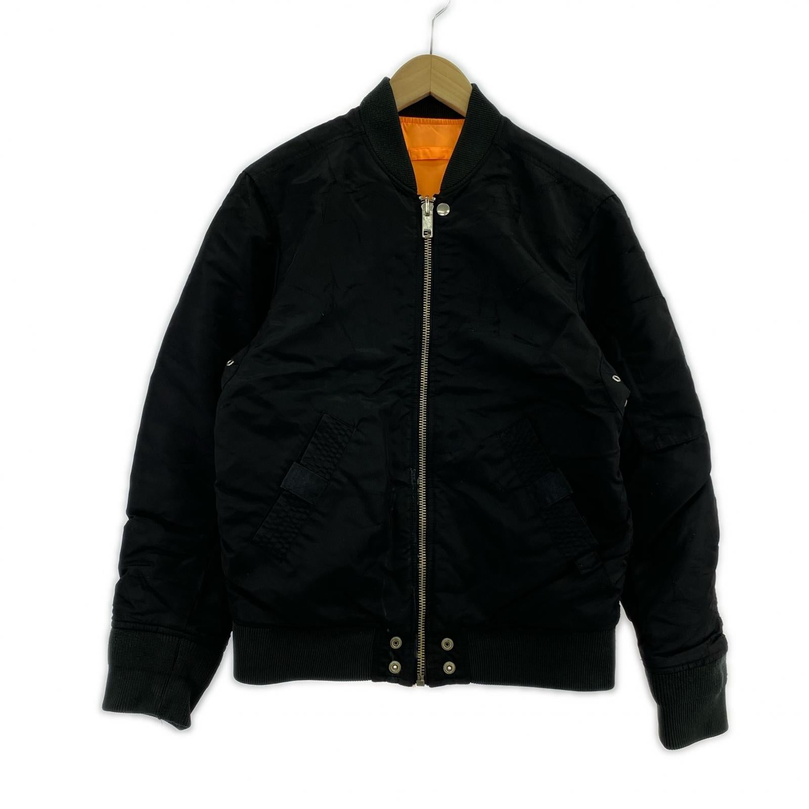 ジャケット ダメージ加工 MA-1 BLK XS ブラック