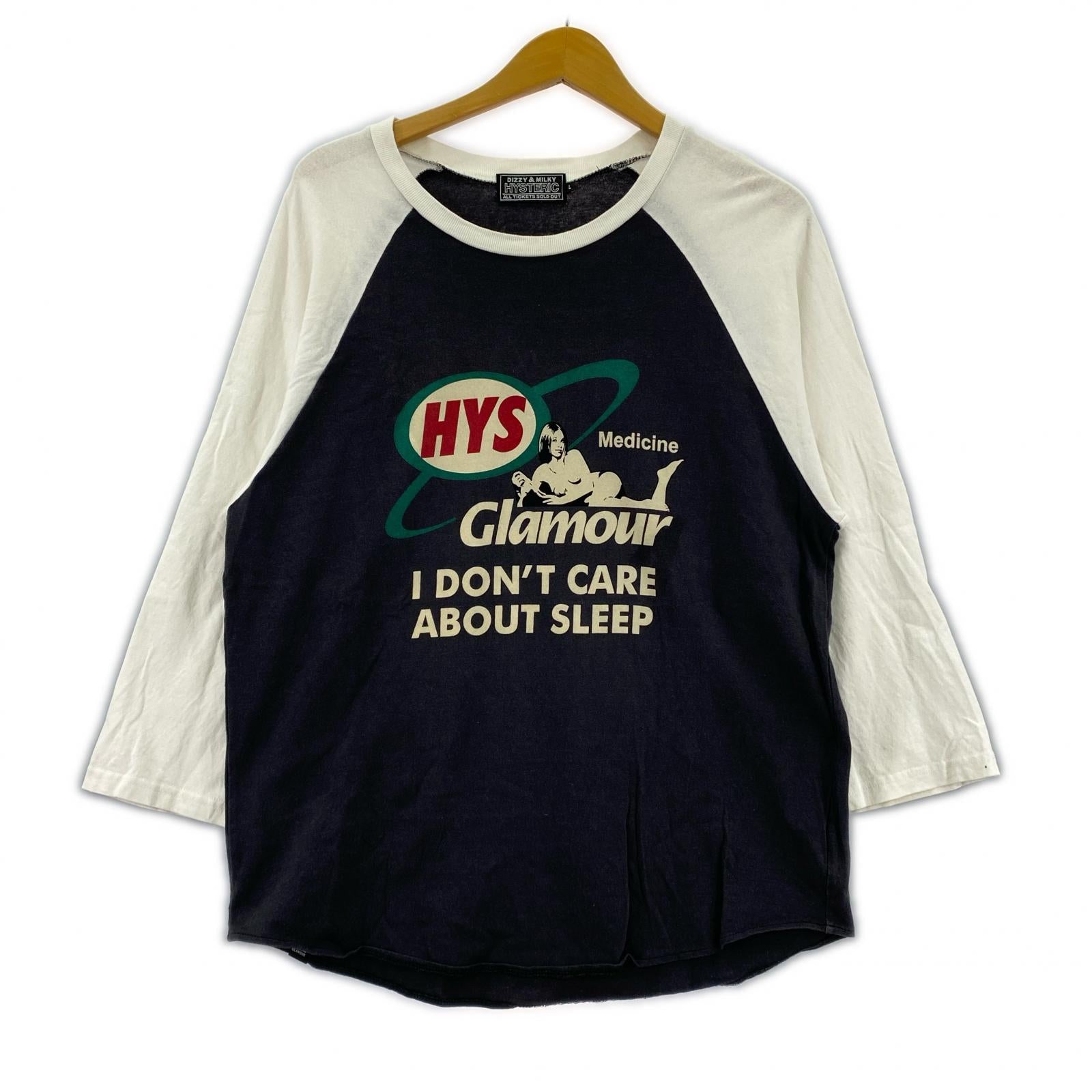 長袖Ｔシャツ HYSTERIC GLAMOUR HG MEDICINE ラグランプリントカットソー L グレー×ホワイト L