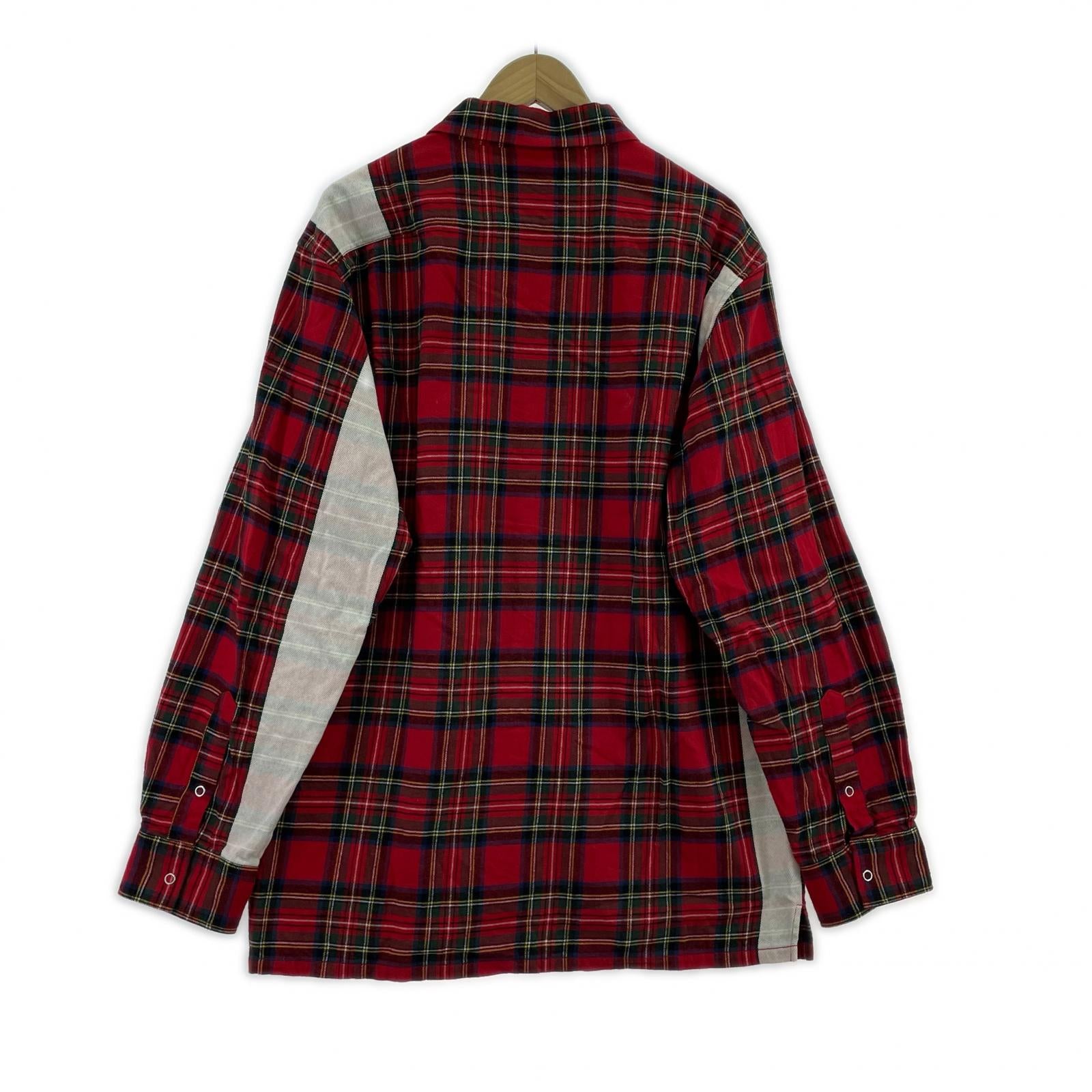 長袖シャツ LINE NEL CHECK SHIRT レッド