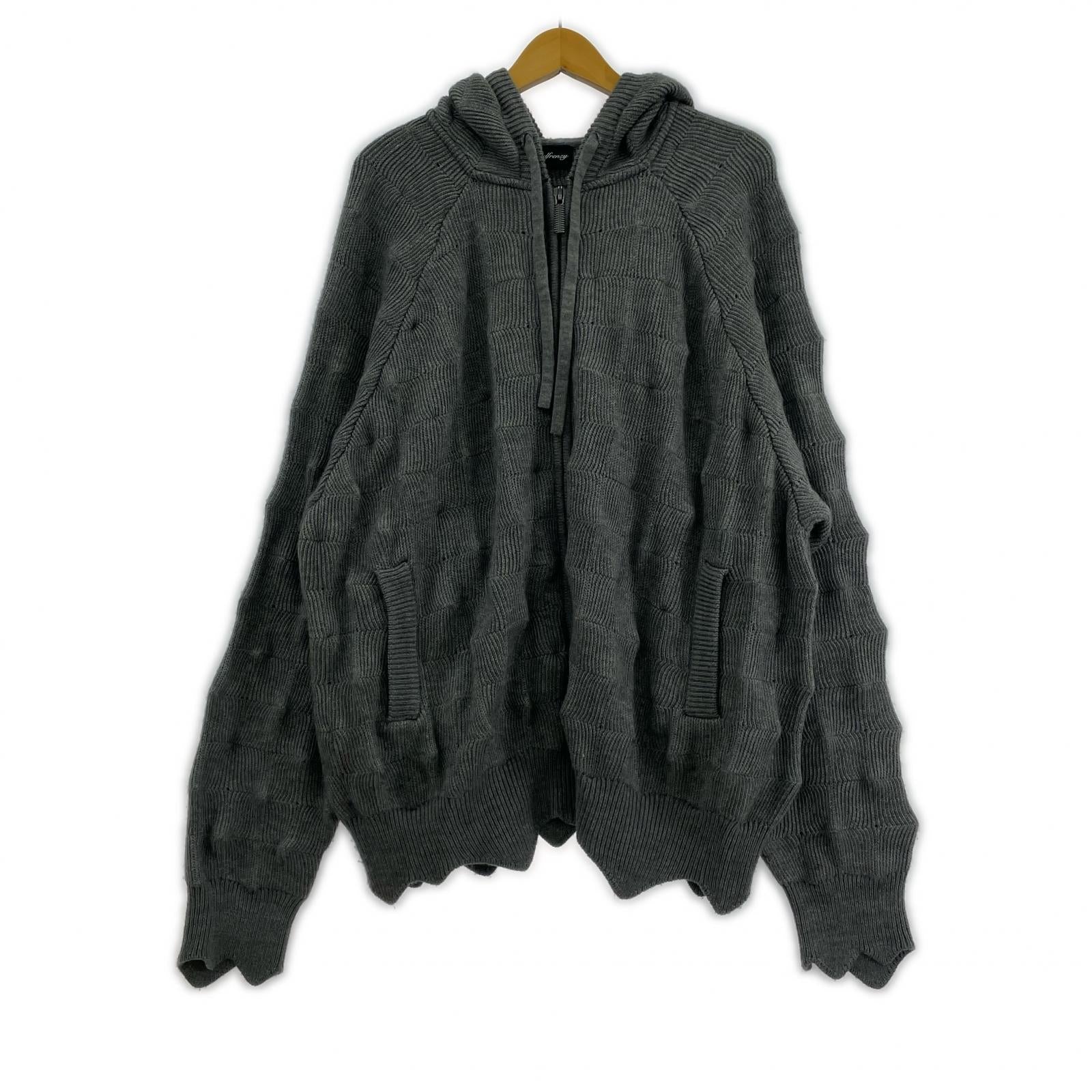 パーカー MADFRENZY SPIKED ZIP UP HOODIE グレー M グレー