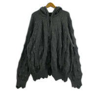 パーカー MADFRENZY SPIKED ZIP UP HOODIE グレー M グレー