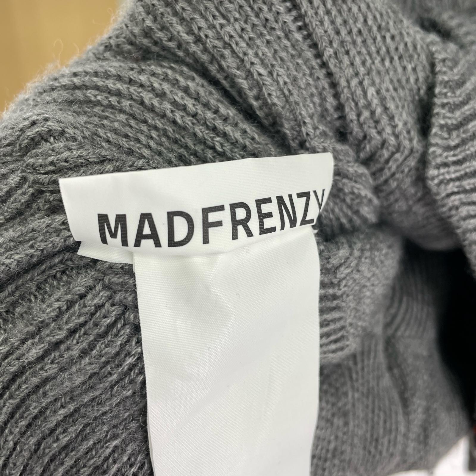 パーカー MADFRENZY SPIKED ZIP UP HOODIE グレー M グレー