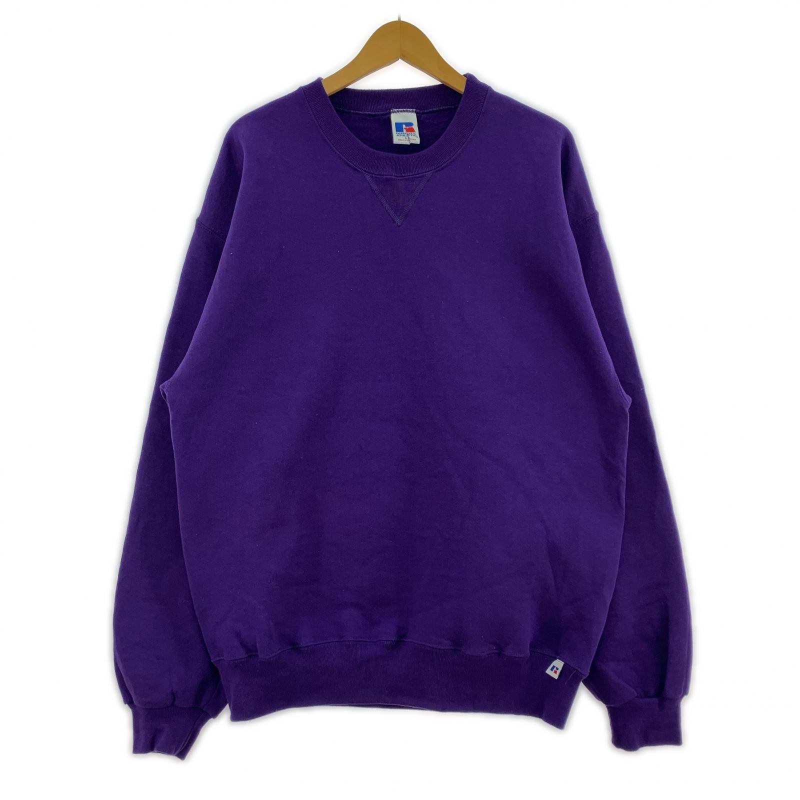スウェット 90s RUSSELL ATHLETIC 無地 パープル（L） L パープル