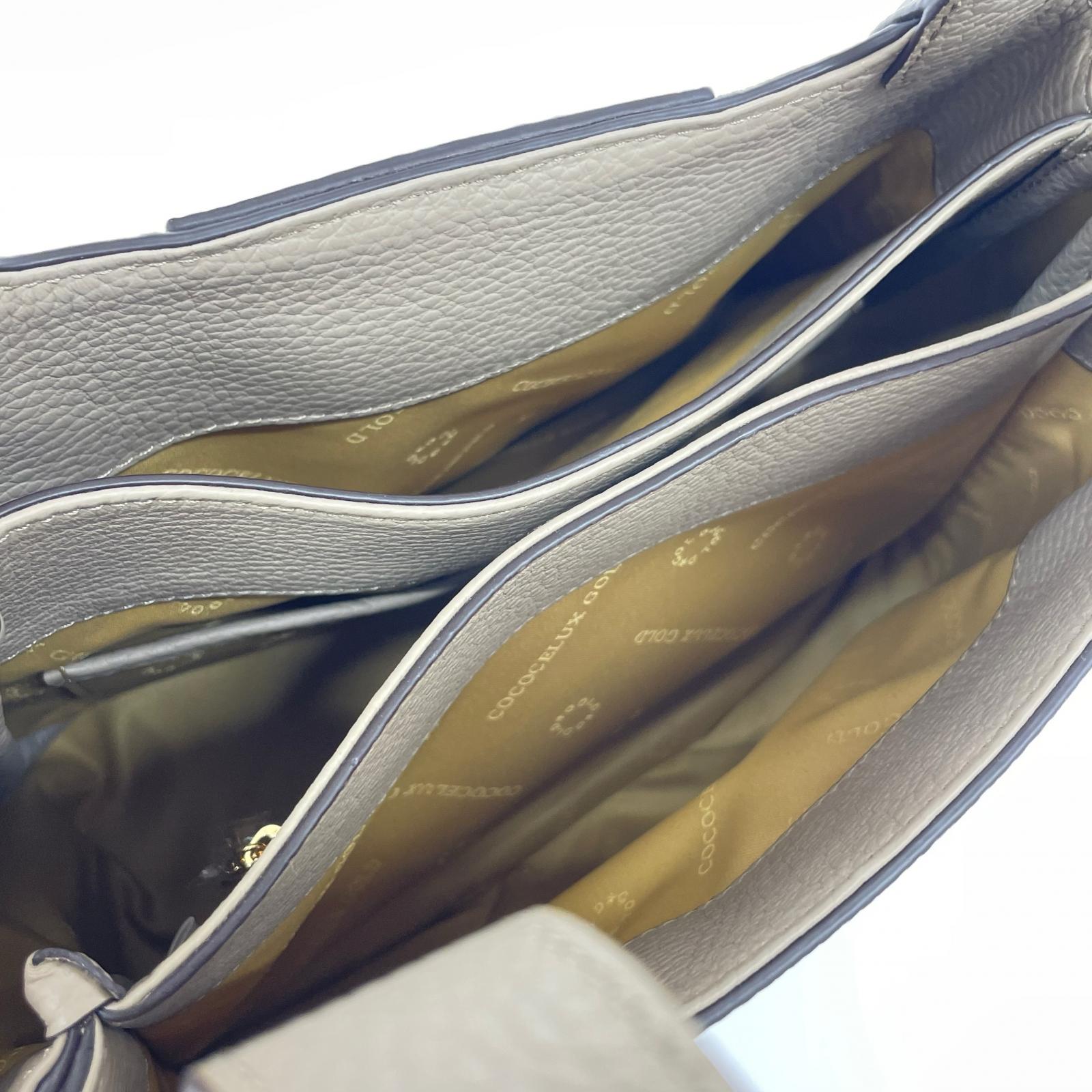 ショルダーバッグ COCOCELUX GOLD 2WAYレザーバッグ ヘラクレス ミンク ベージュ