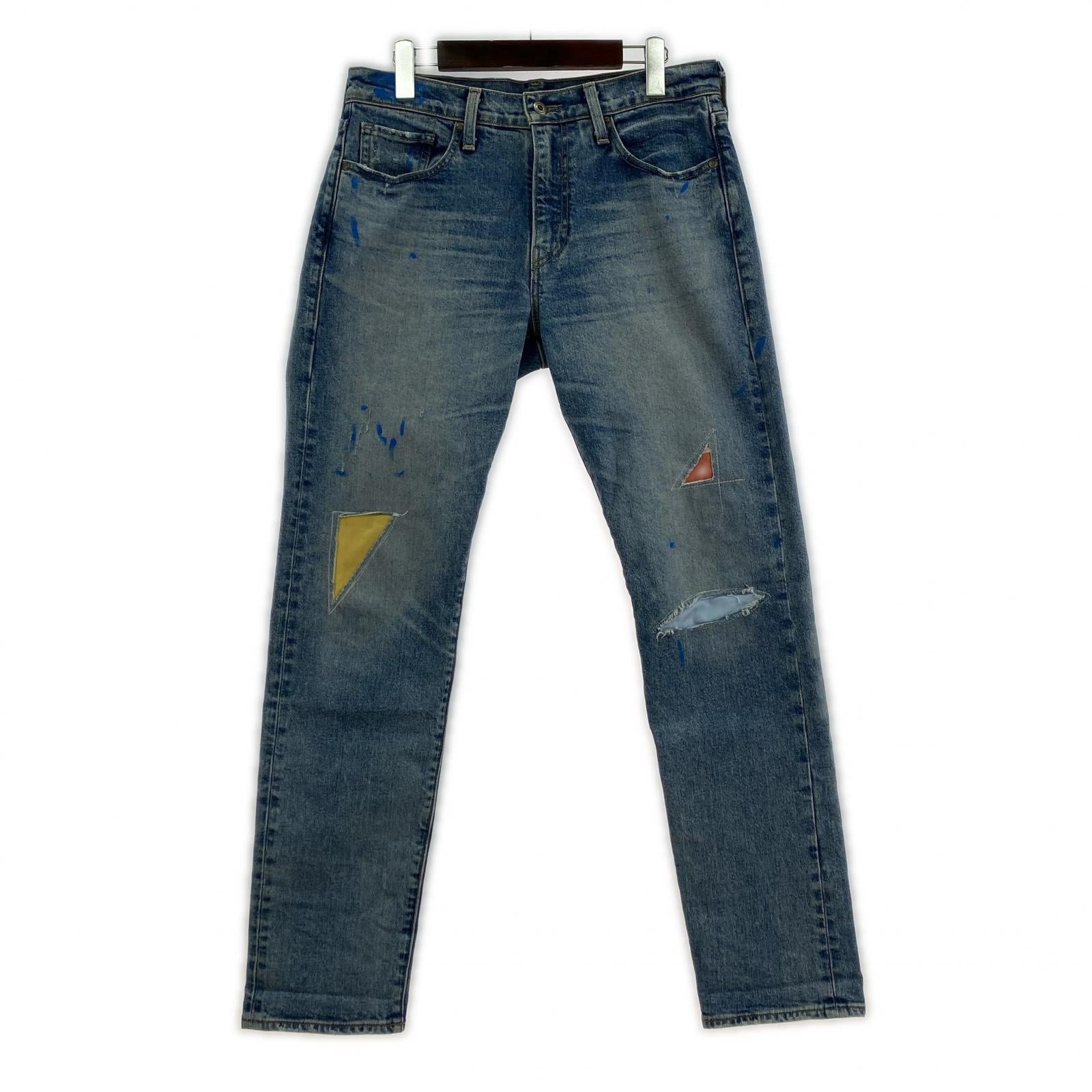 デニムパンツ MADE&CRAFTED 502 ダメージペイント加工（30） 30 ブルー