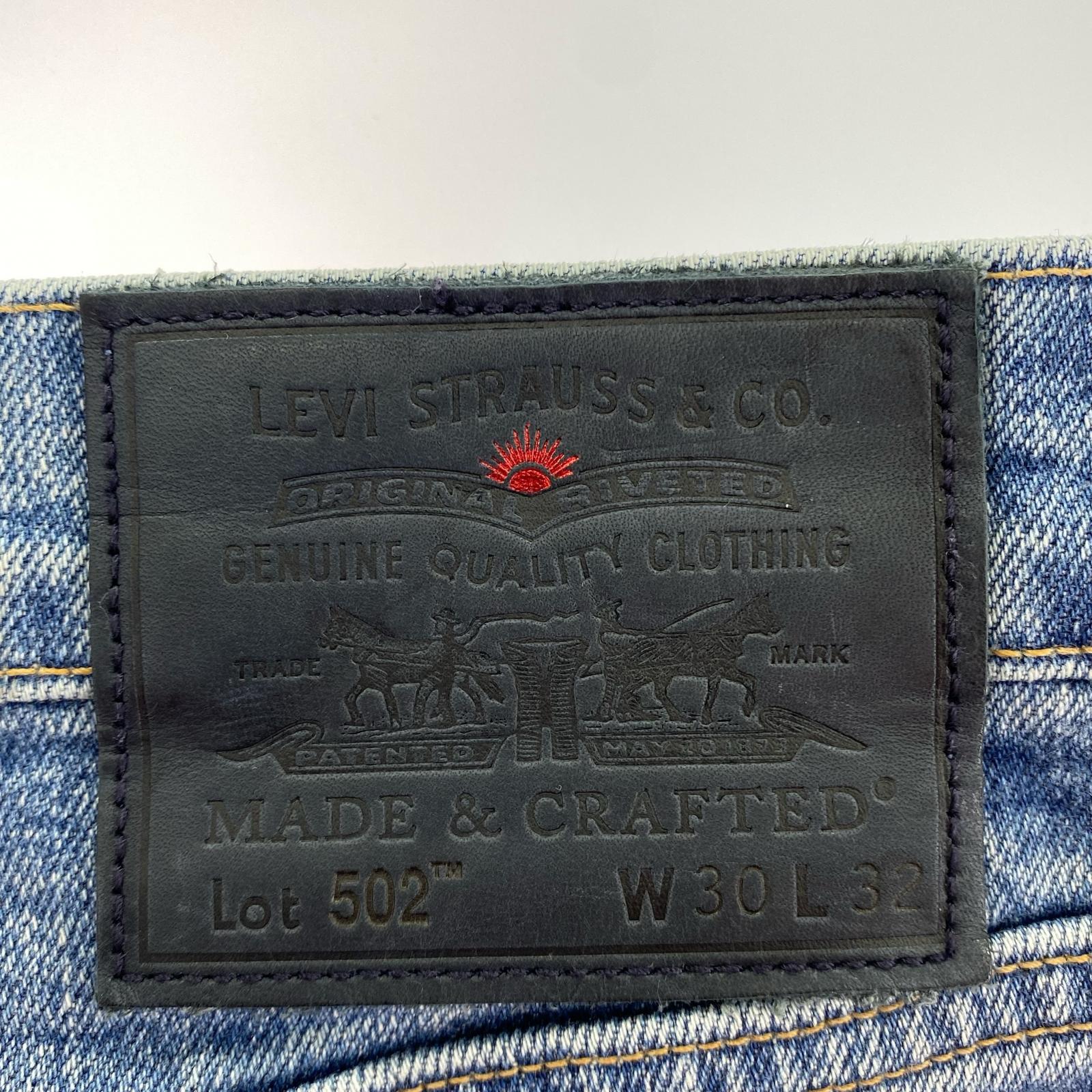 デニムパンツ MADE&CRAFTED 502 ダメージペイント加工（30） 30 ブルー