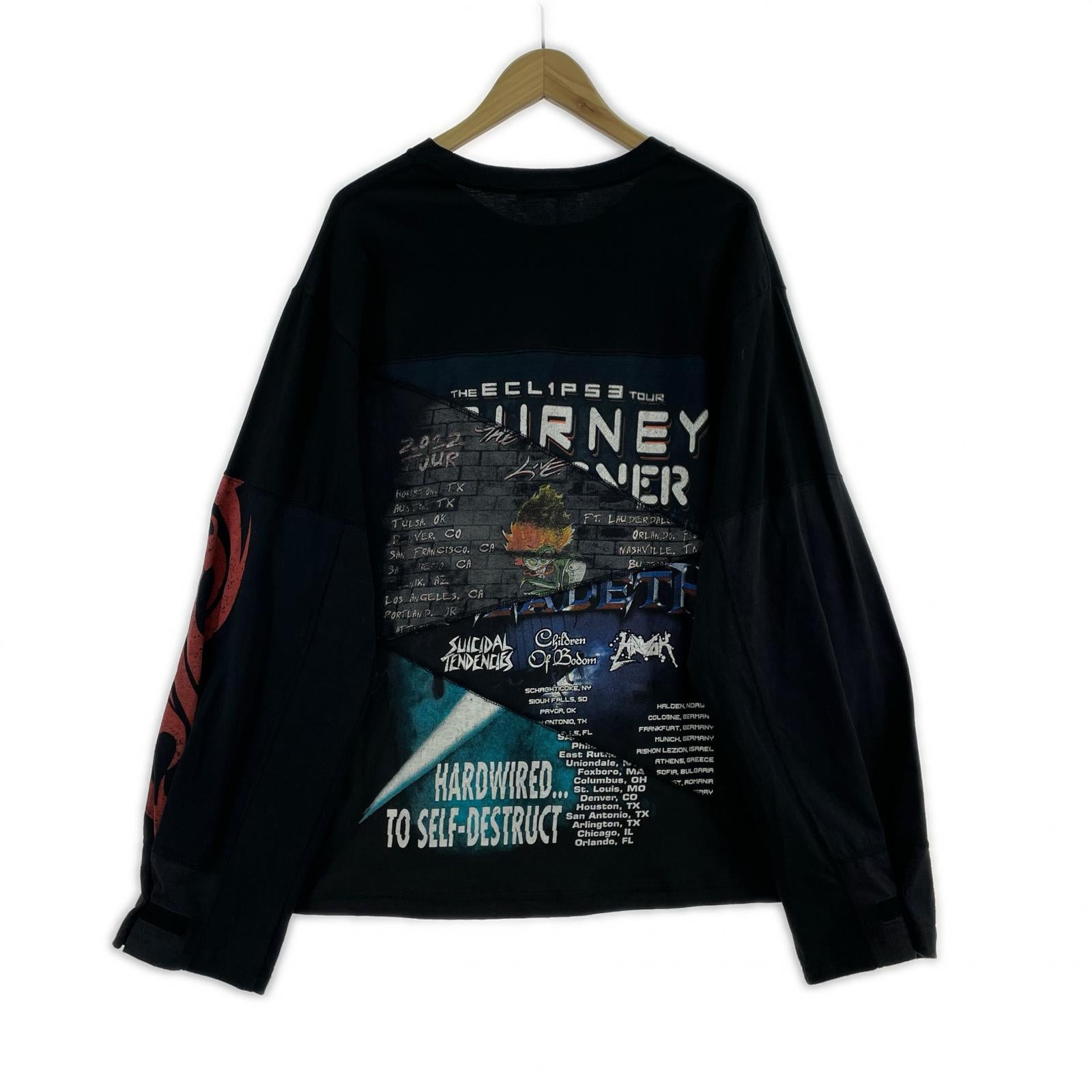 長袖Ｔシャツ ink リメイクバンドTシャツ　タグ付 M ブラック