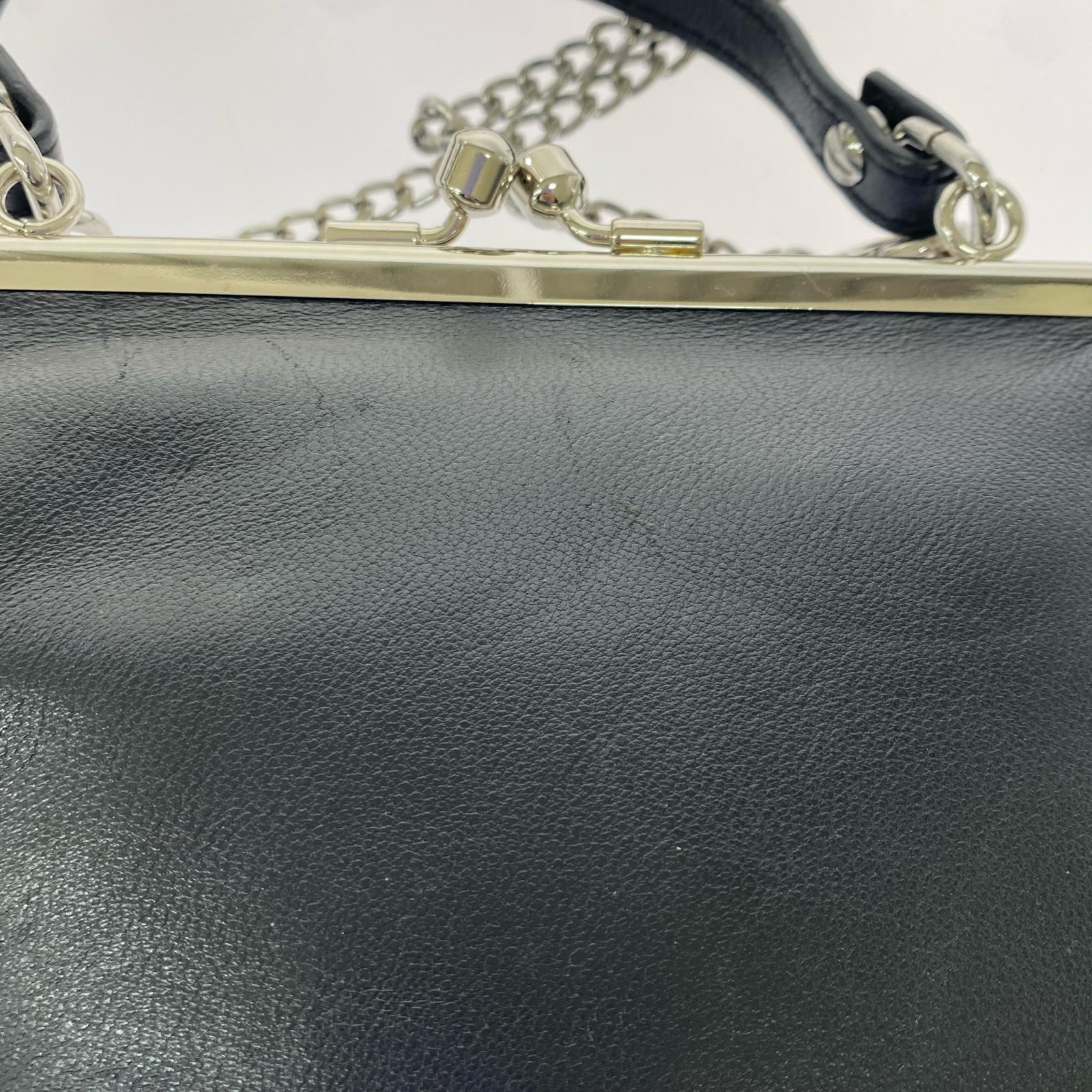 ショルダーバッグ GRANNY FRAME PURSE がま口 チェーンショルダー ブラック