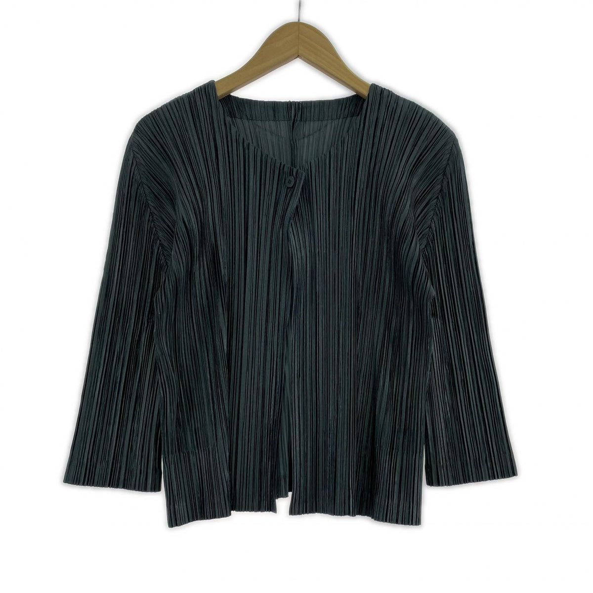 長袖Ｔシャツ PLEATS PLEASE プリーツカーディガン PP41-J0187 緑 (3) 3 グリーン