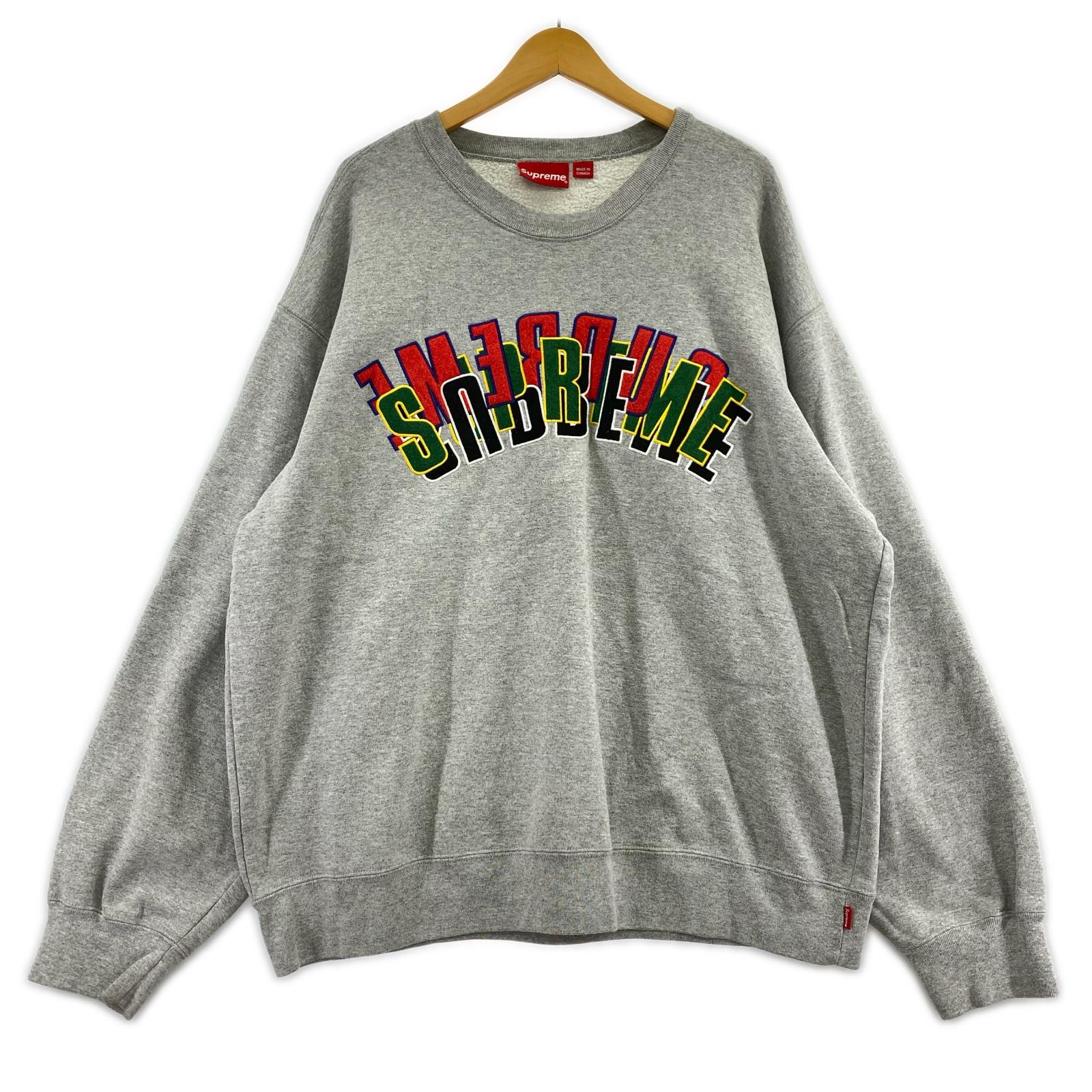 スウェット Supreme Stacked Crewneck Sweat Shirt グレー (XL) グレー